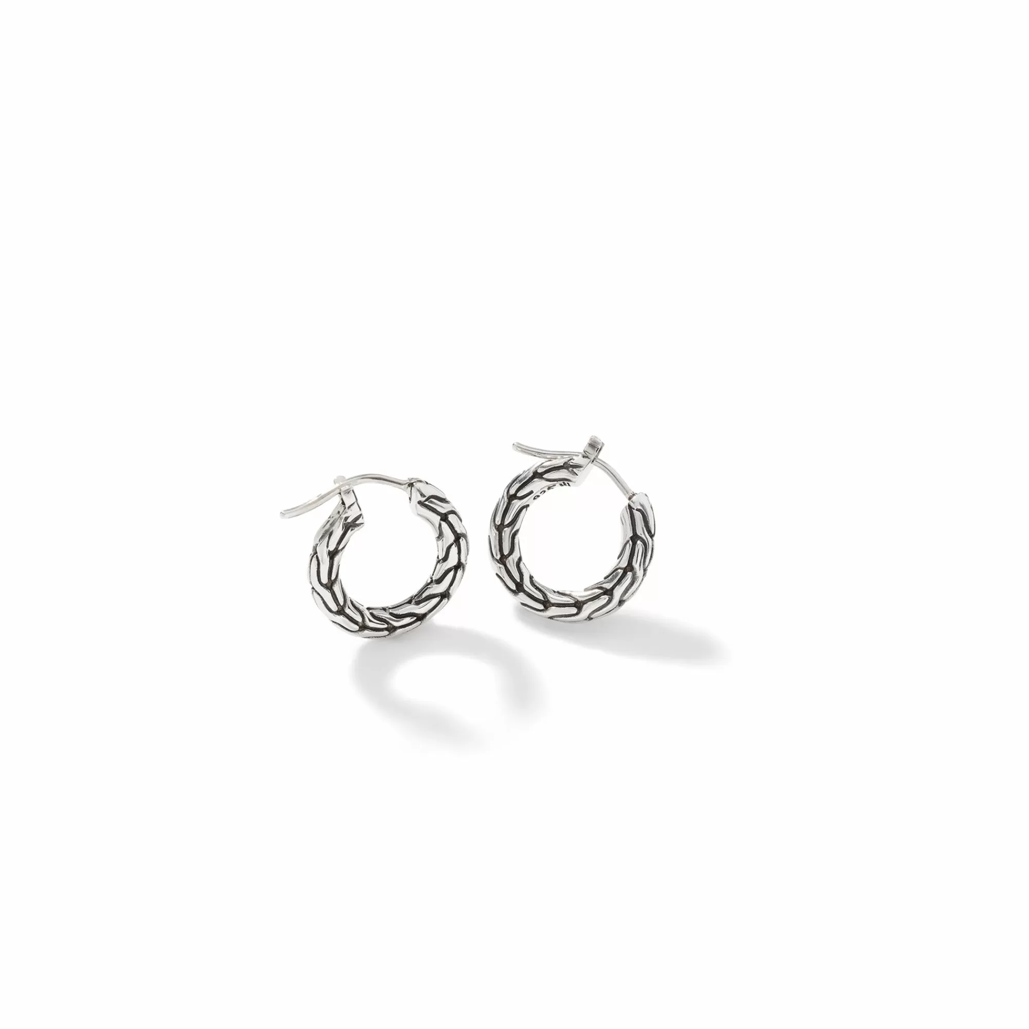 Hoops^John Hardy Carved Chain Hoop Earring, Silver, Small