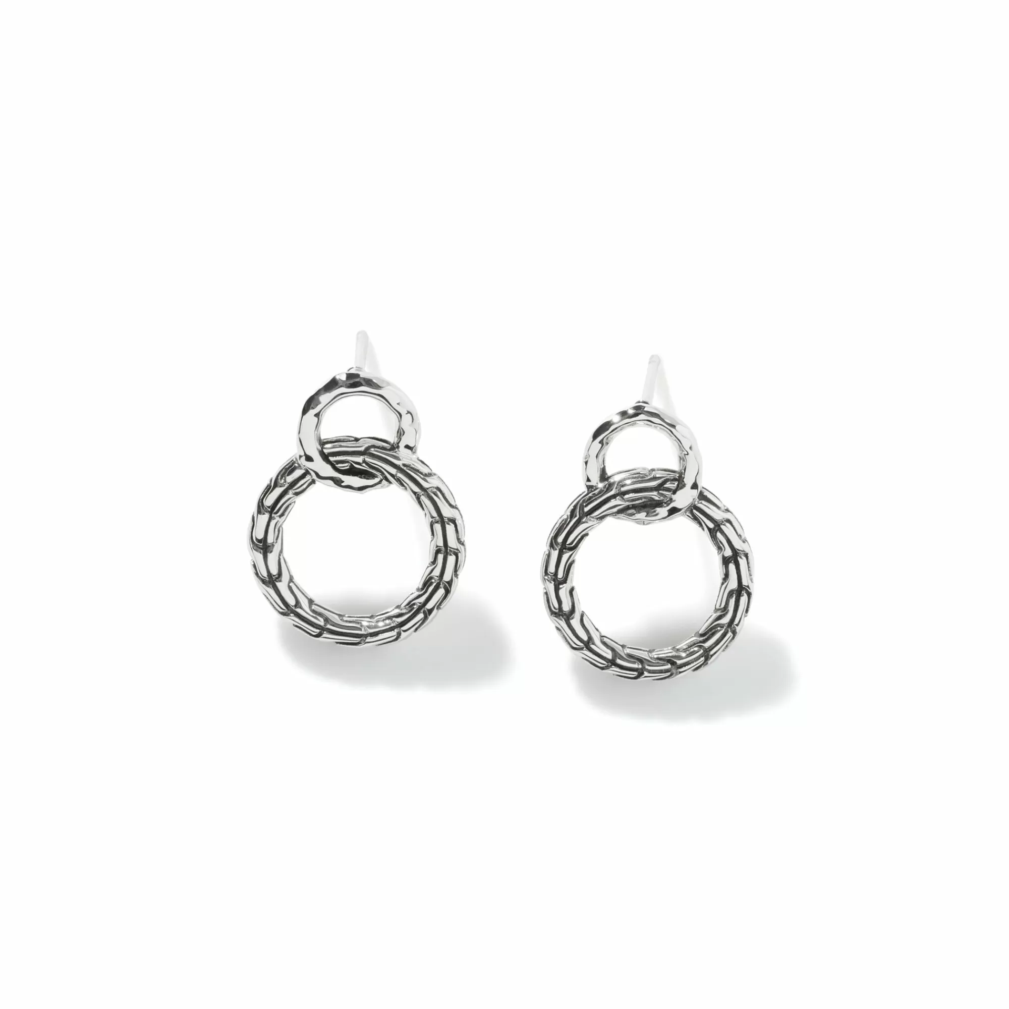 Studs^John Hardy Carved Chain Interlink Stud Earring, Silver