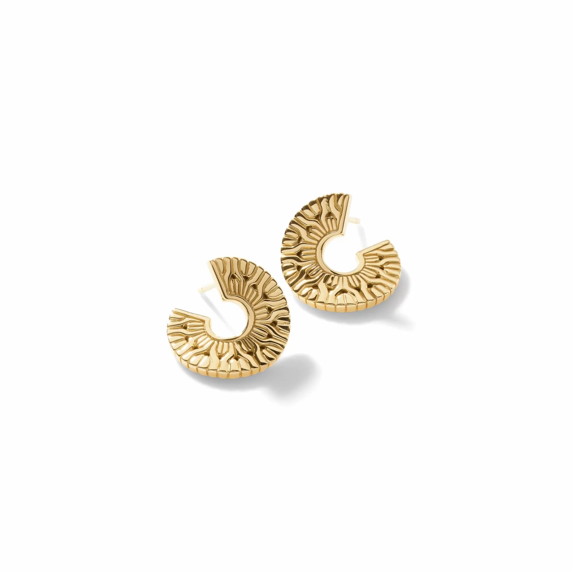 Statement^John Hardy Carved Chain J Hoop Earring, Gold