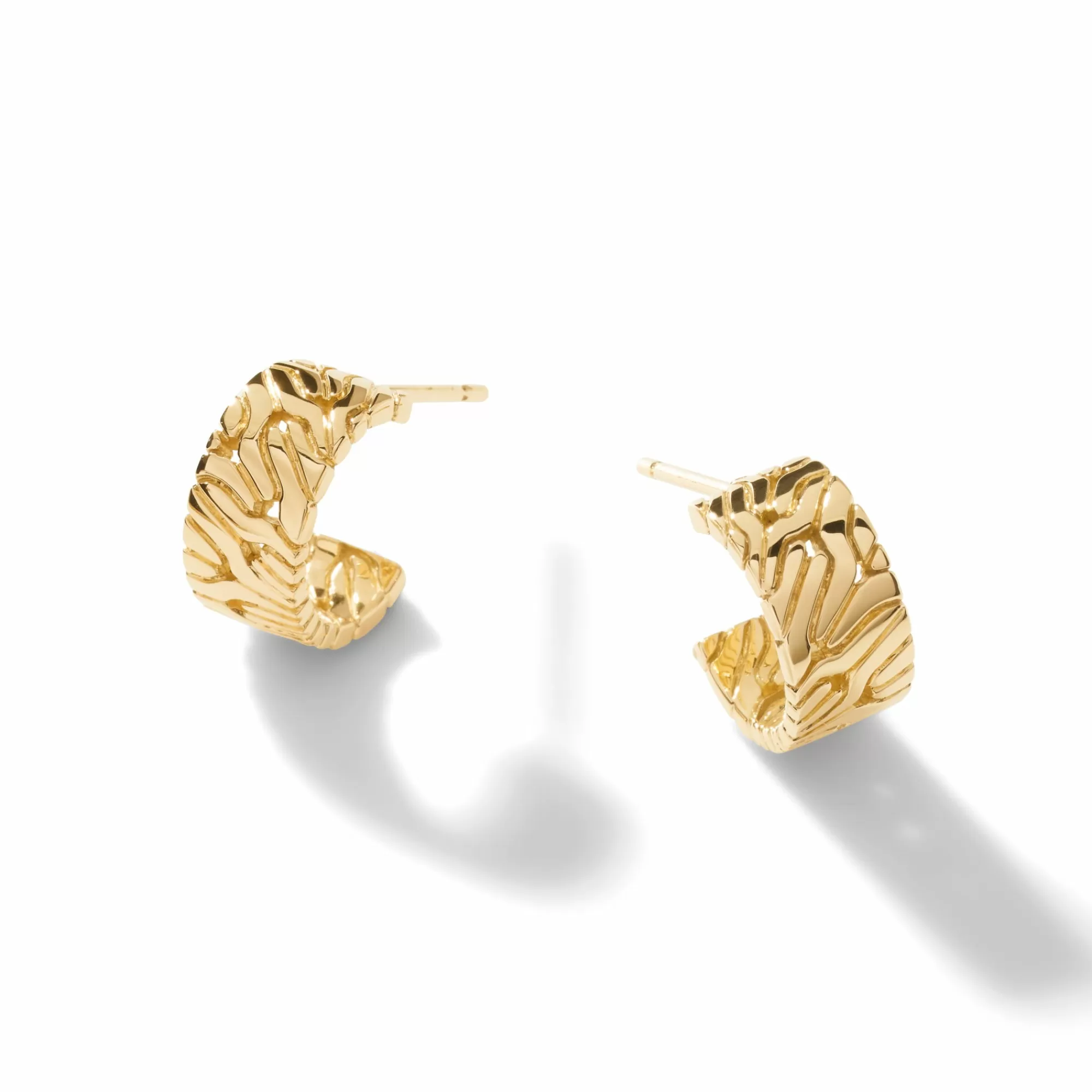 Hoops^John Hardy Carved Chain J Hoop Earring, Gold