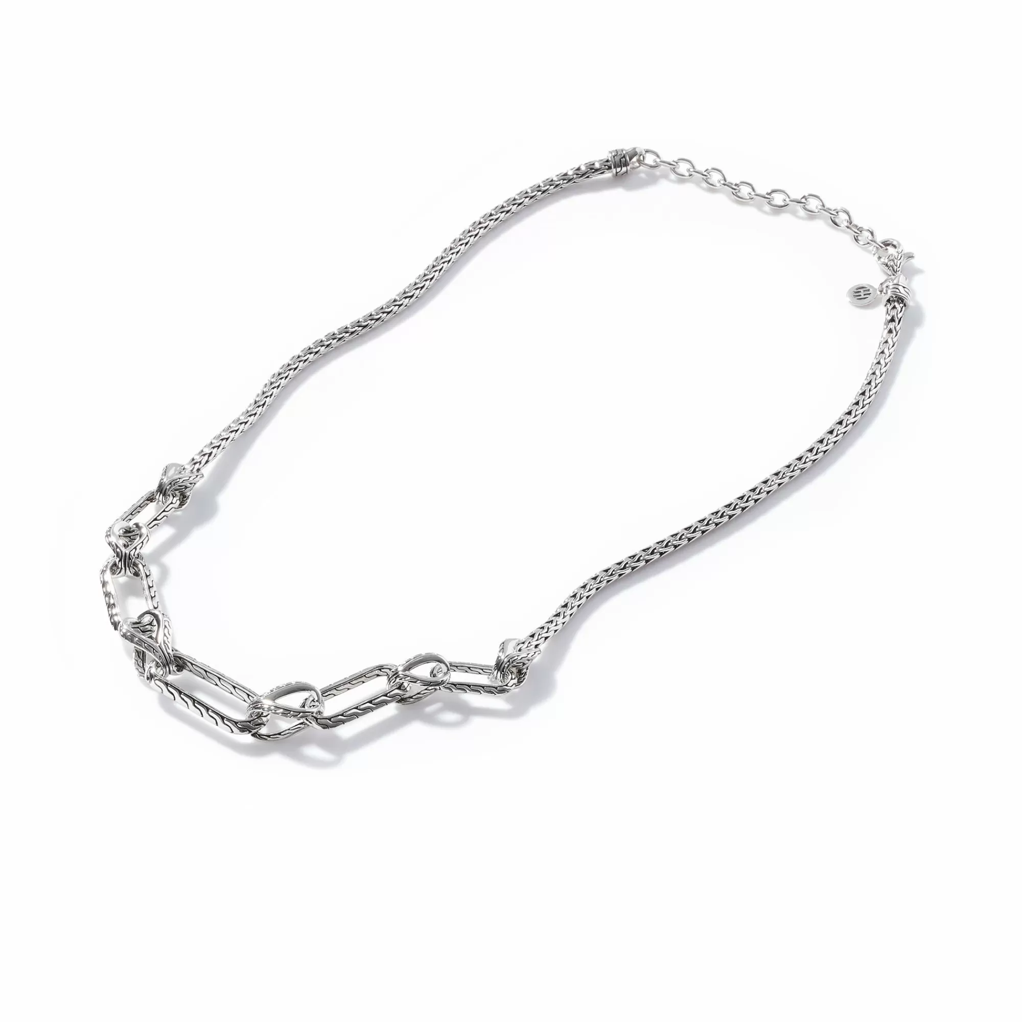 Layering^John Hardy Carved Chain Link Necklace, Sterling Silver