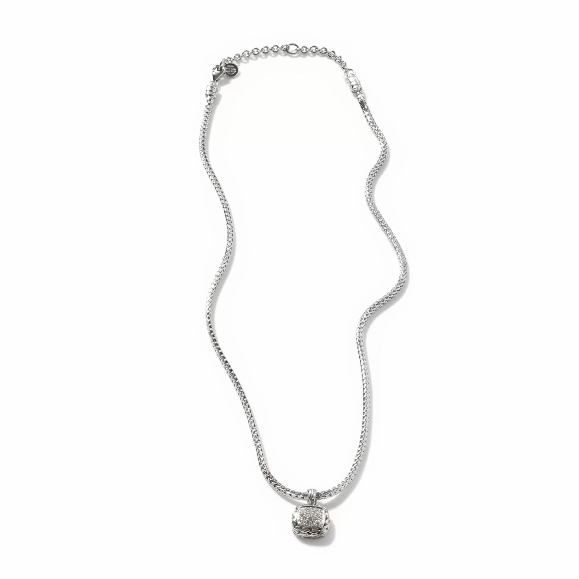 Pendants^John Hardy Carved Chain Necklace, Silver, Diamonds