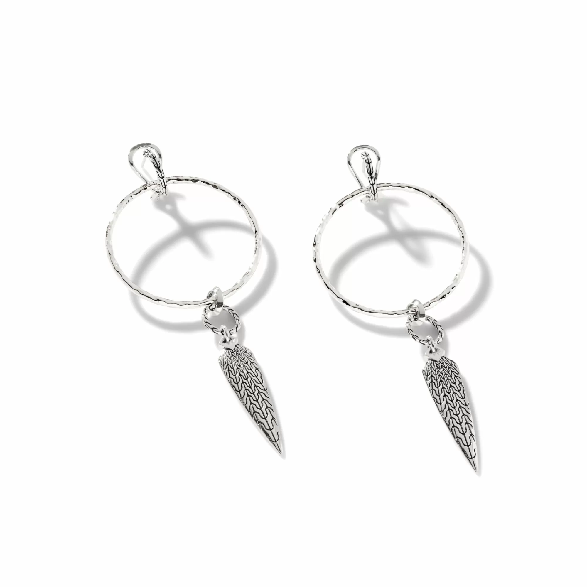 Statement^John Hardy Carved Chain Palu Drop Earring, Sterling Silver