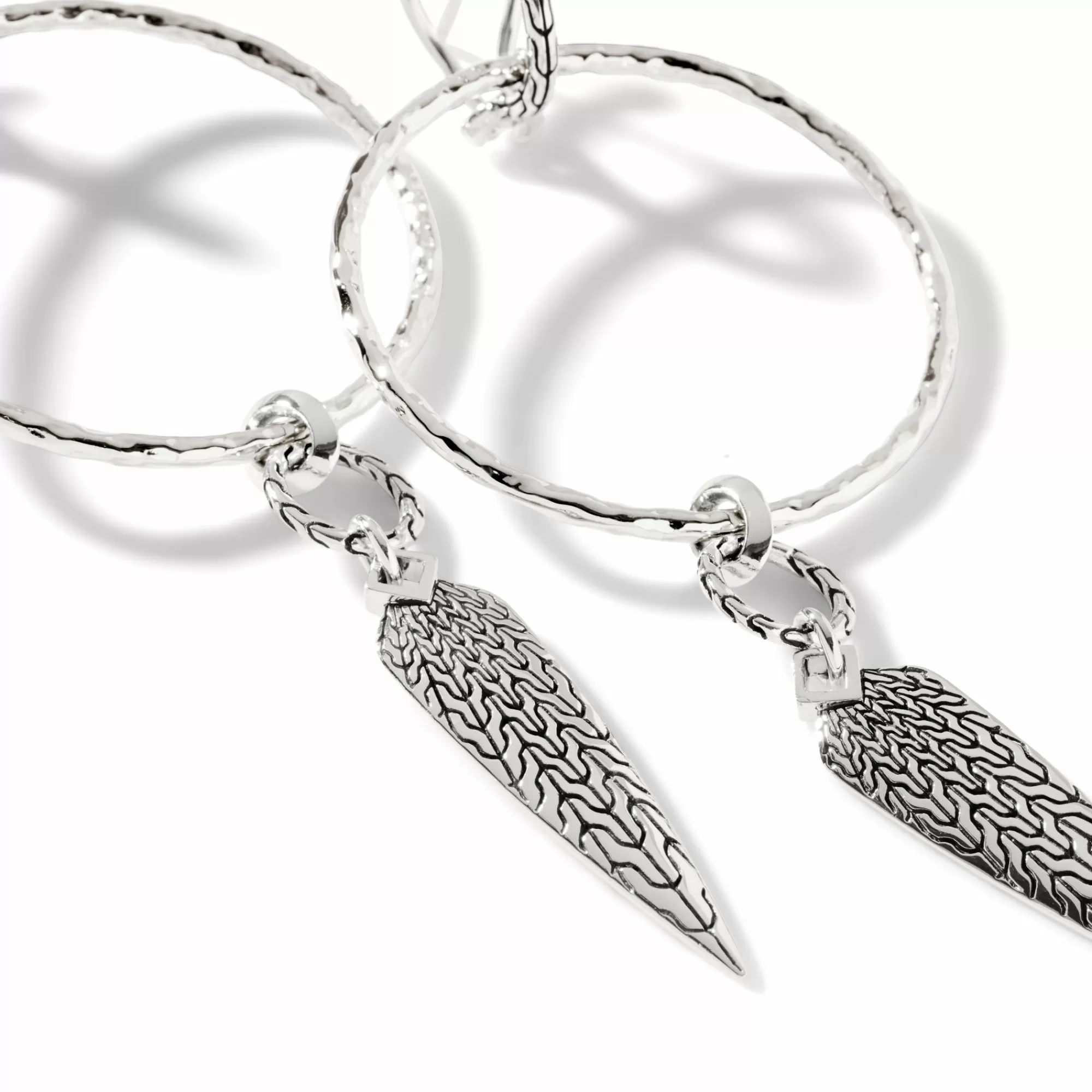 Statement^John Hardy Carved Chain Palu Drop Earring, Sterling Silver