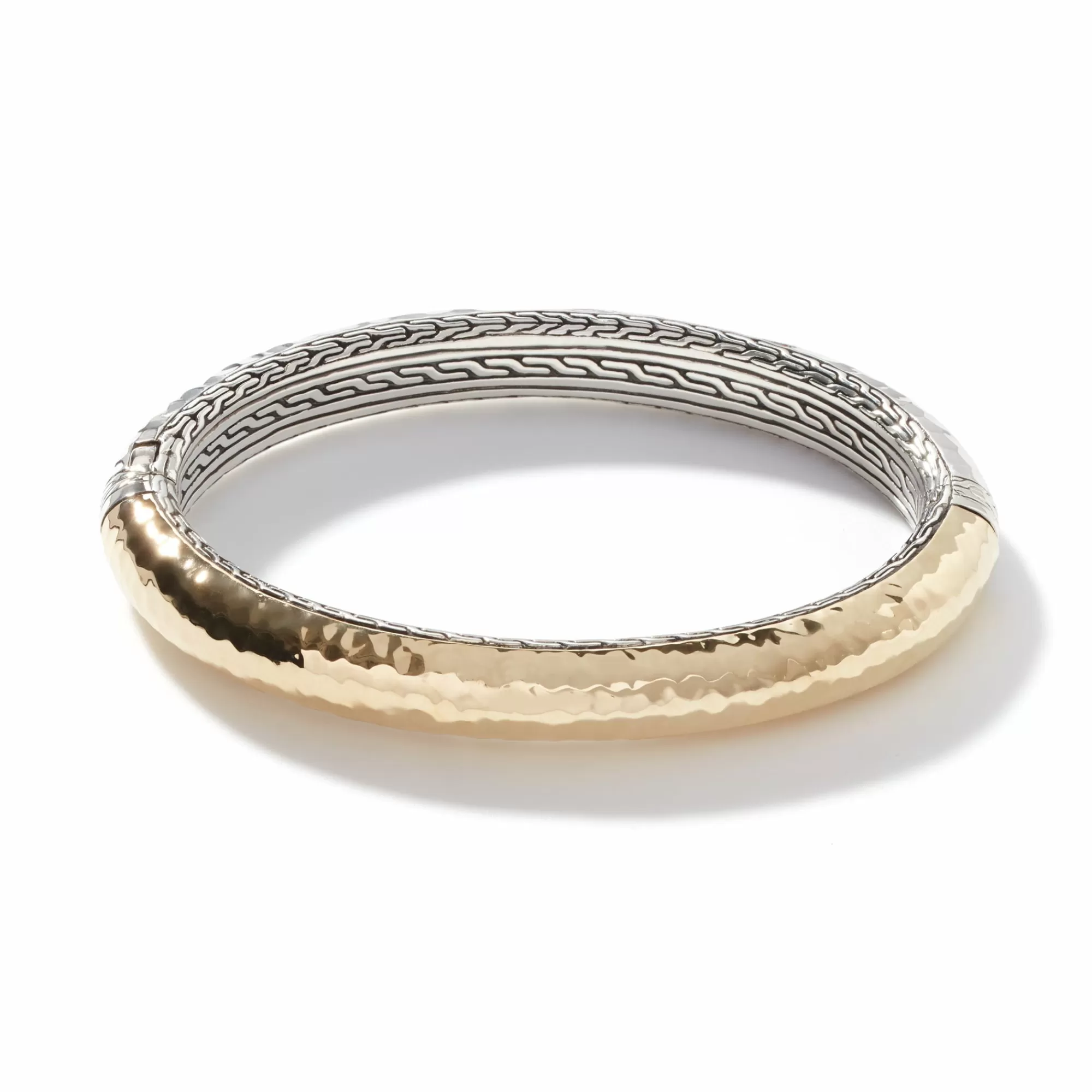 Bangles & Cuffs^John Hardy Carved Chain Palu Hinged Bangle, Silver, Gold