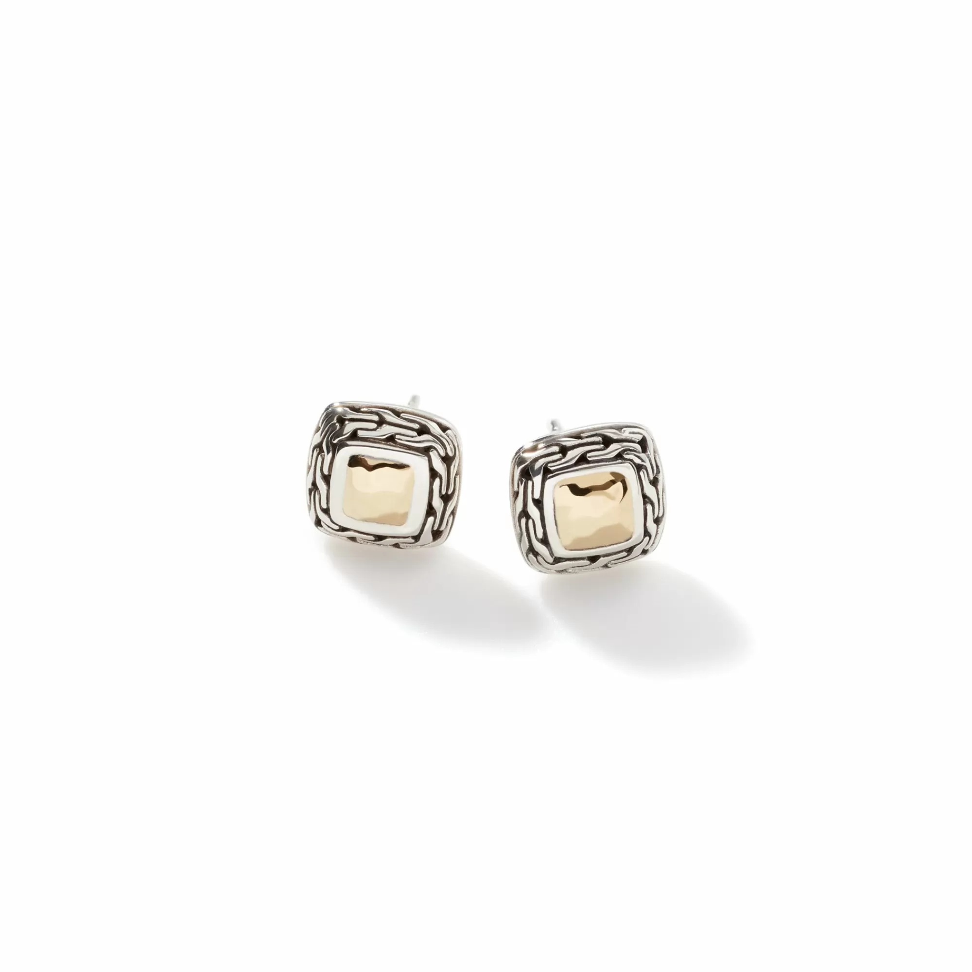 Studs^John Hardy Carved Chain Palu Stud Earring, Silver, Gold