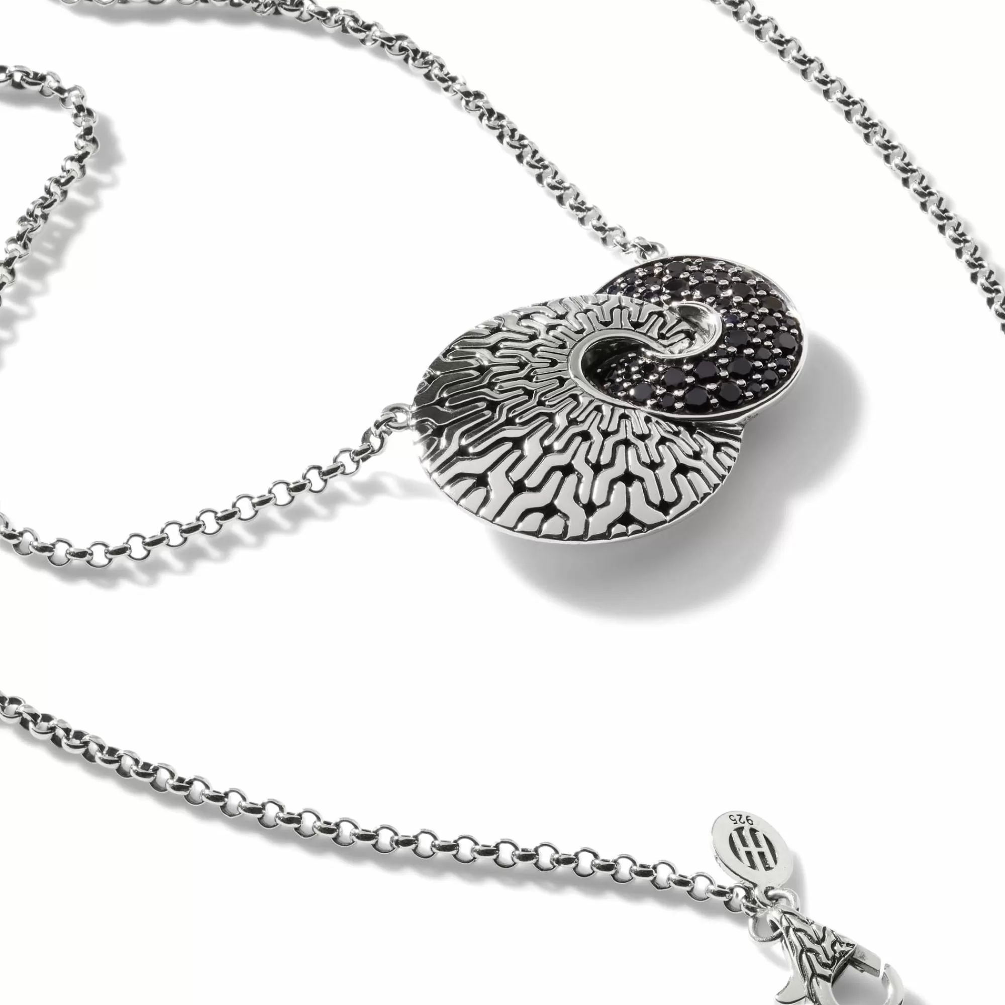 Pendants^John Hardy Carved Chain Pendant Necklace, Silver, Pave