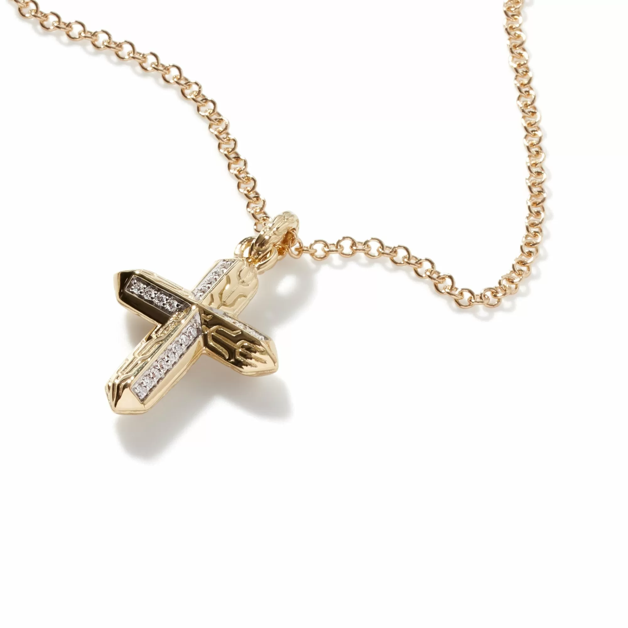 Pendants^John Hardy Cross Pendant Necklace, Gold, Diamonds