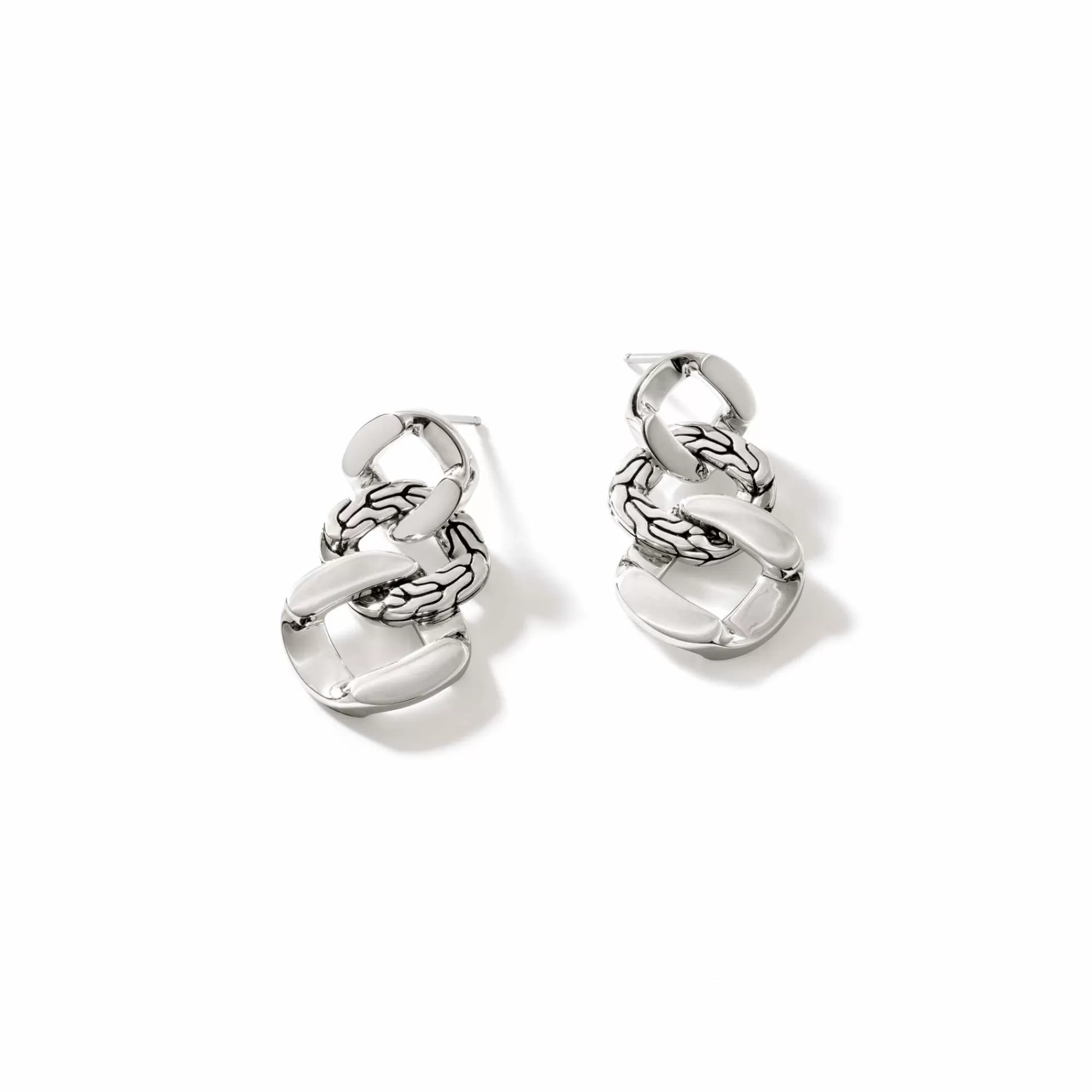 Statement^John Hardy Curb Drop Earring, Sterling Silver