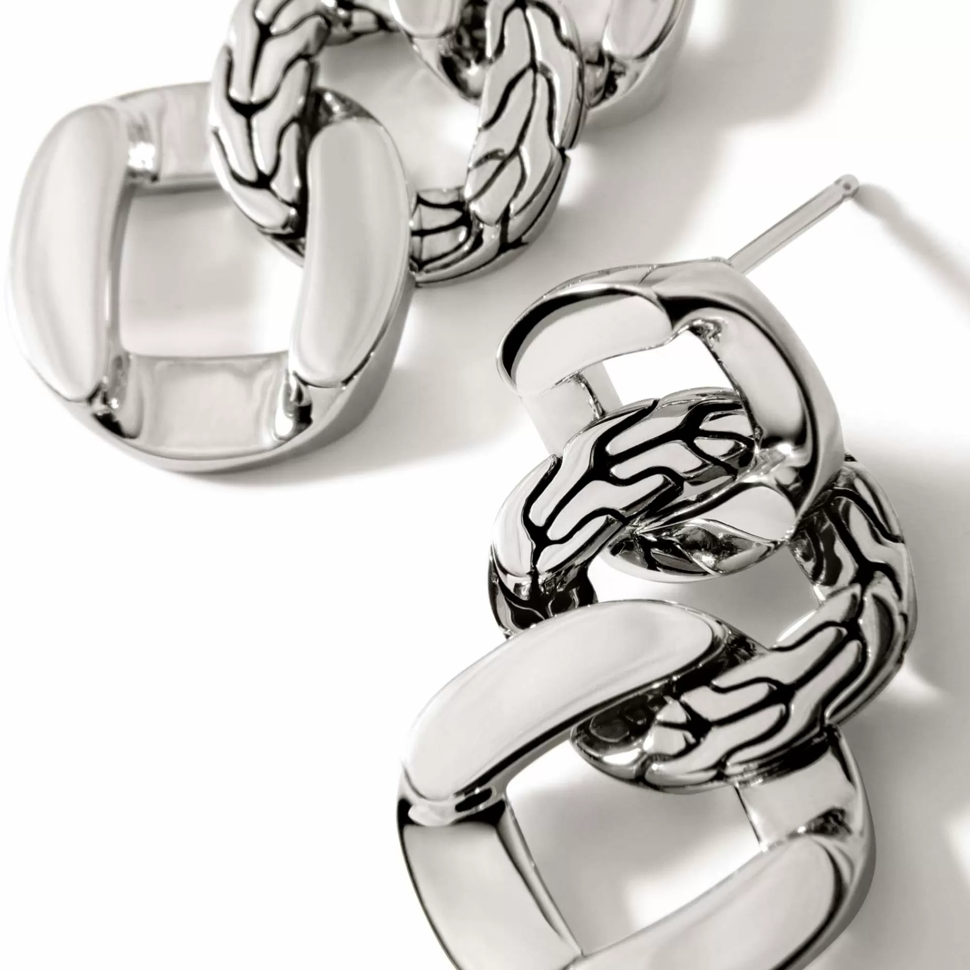 Statement^John Hardy Curb Drop Earring, Sterling Silver