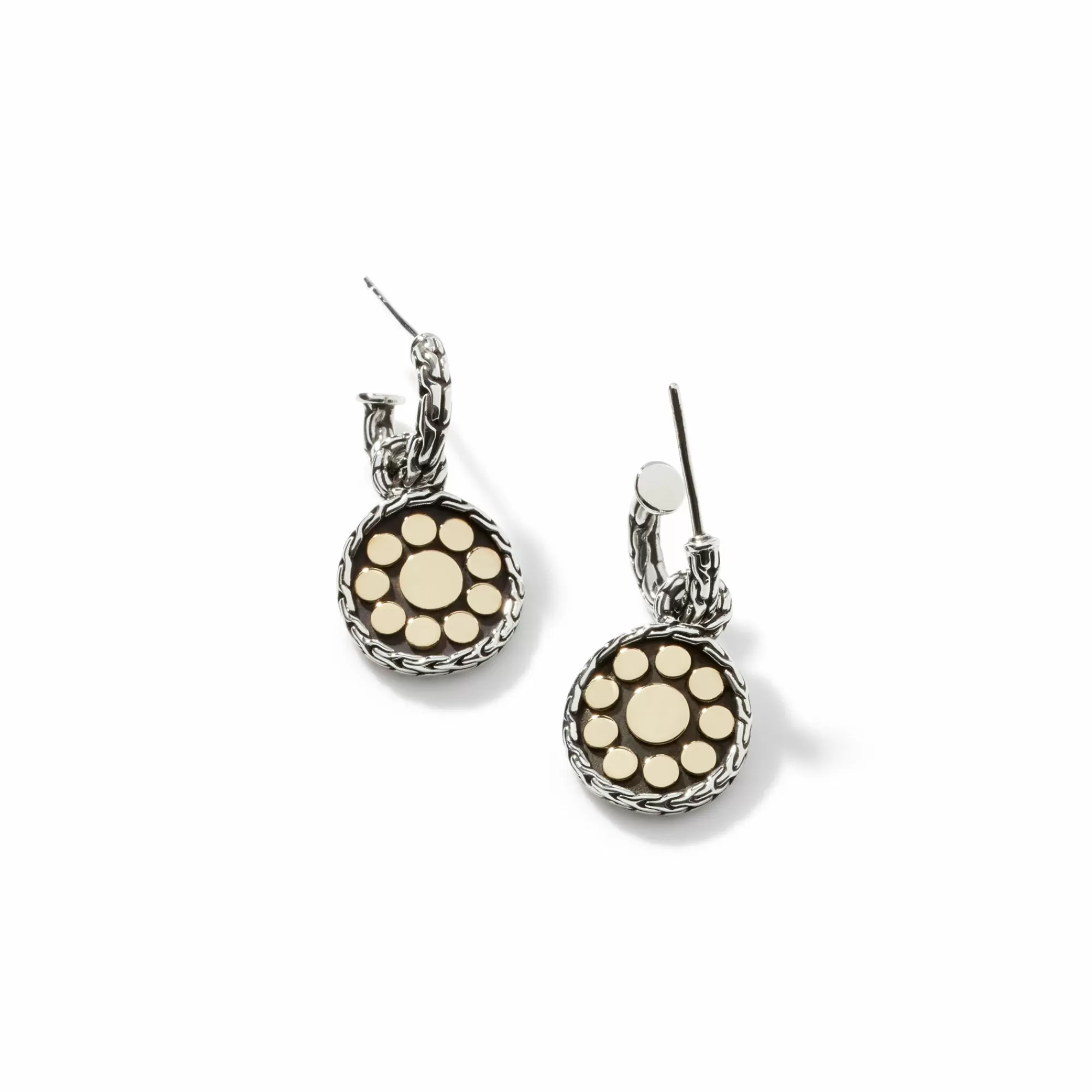 Statement^John Hardy Dot Drop Earring, Gold, Sterling Silver