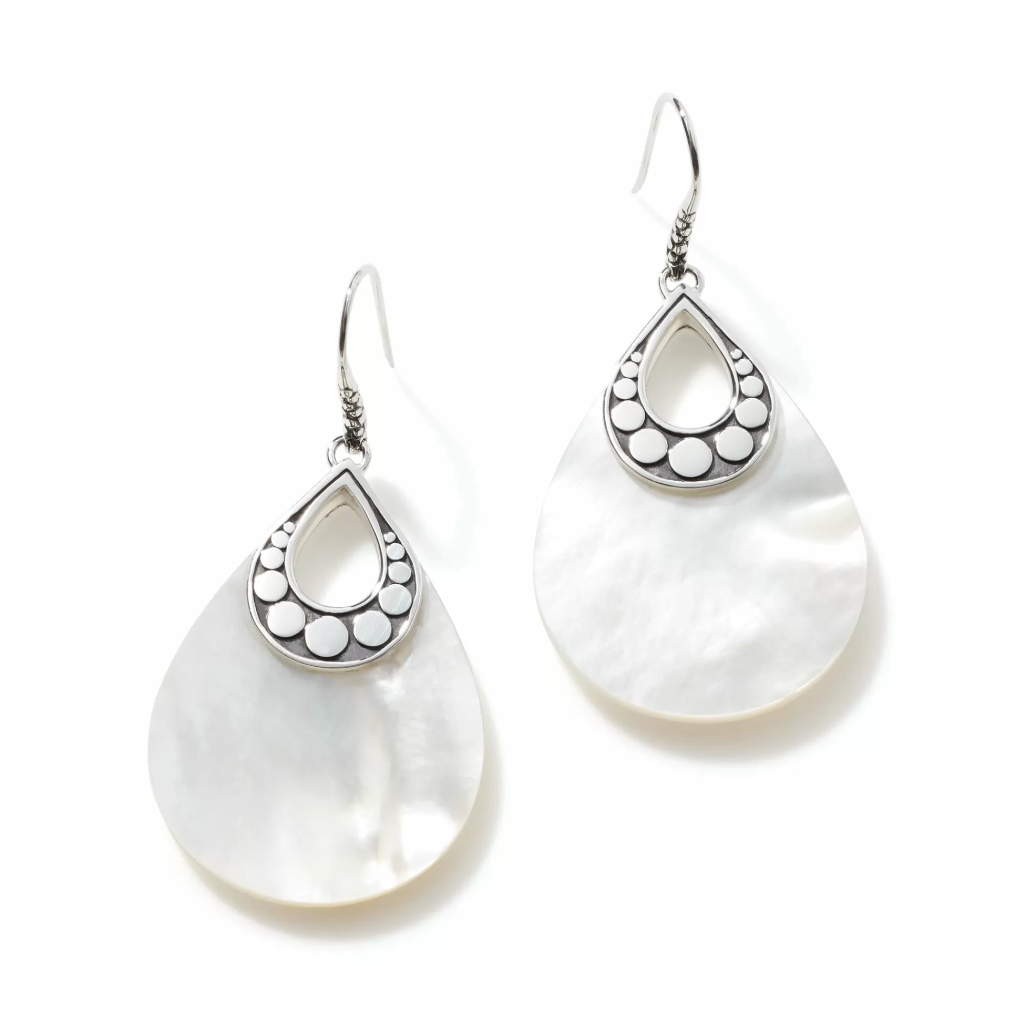 Statement^John Hardy Dot Drop Earring, Sterling Silver, Pearl