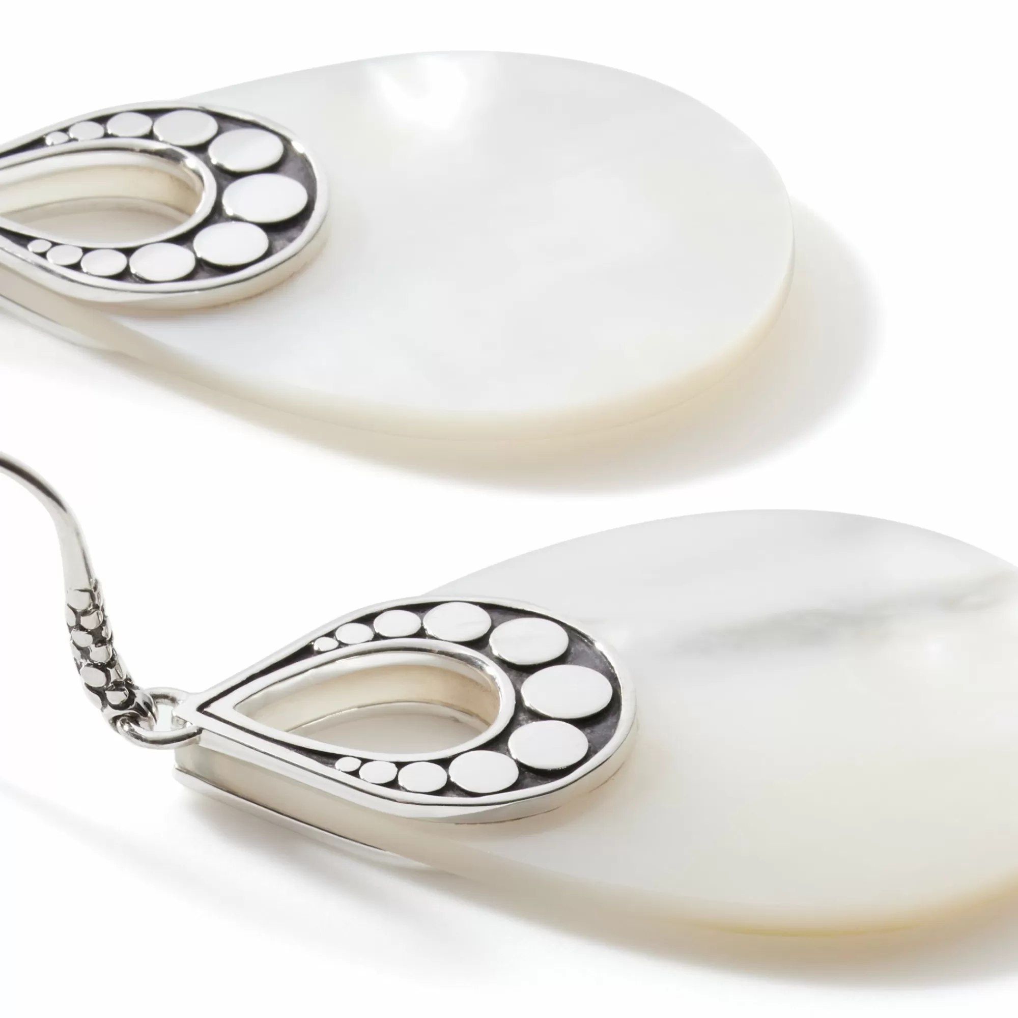 Statement^John Hardy Dot Drop Earring, Sterling Silver, Pearl