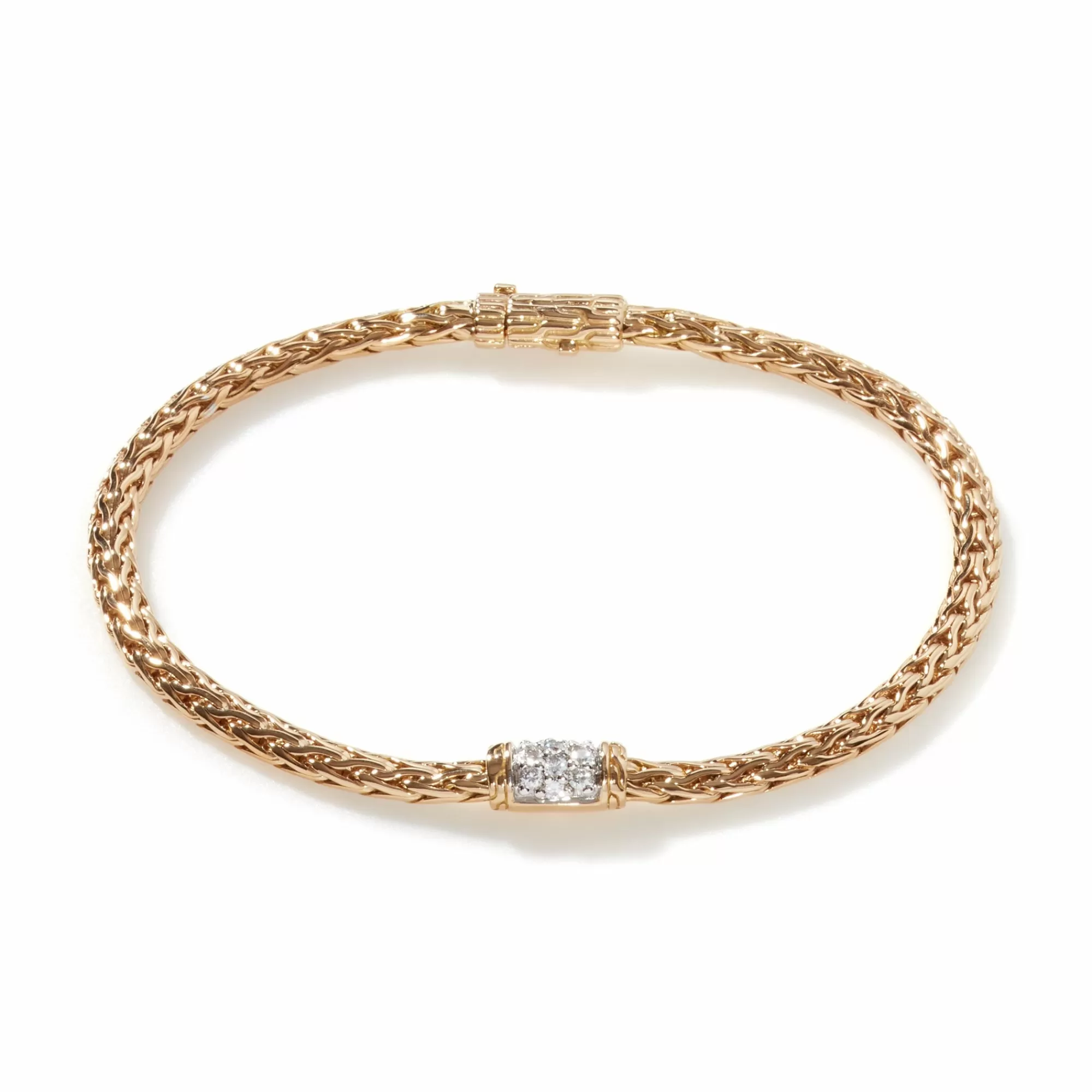 Chains^John Hardy Icon Bracelet, Gold, Diamonds, 3.5Mm