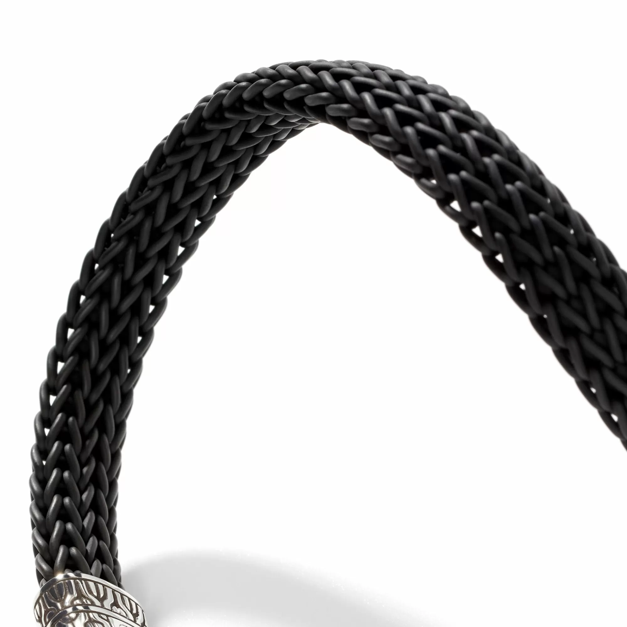 Leather, Cord & Rubber^John Hardy Icon Bracelet In Rubber, Silver, 10.5Mm