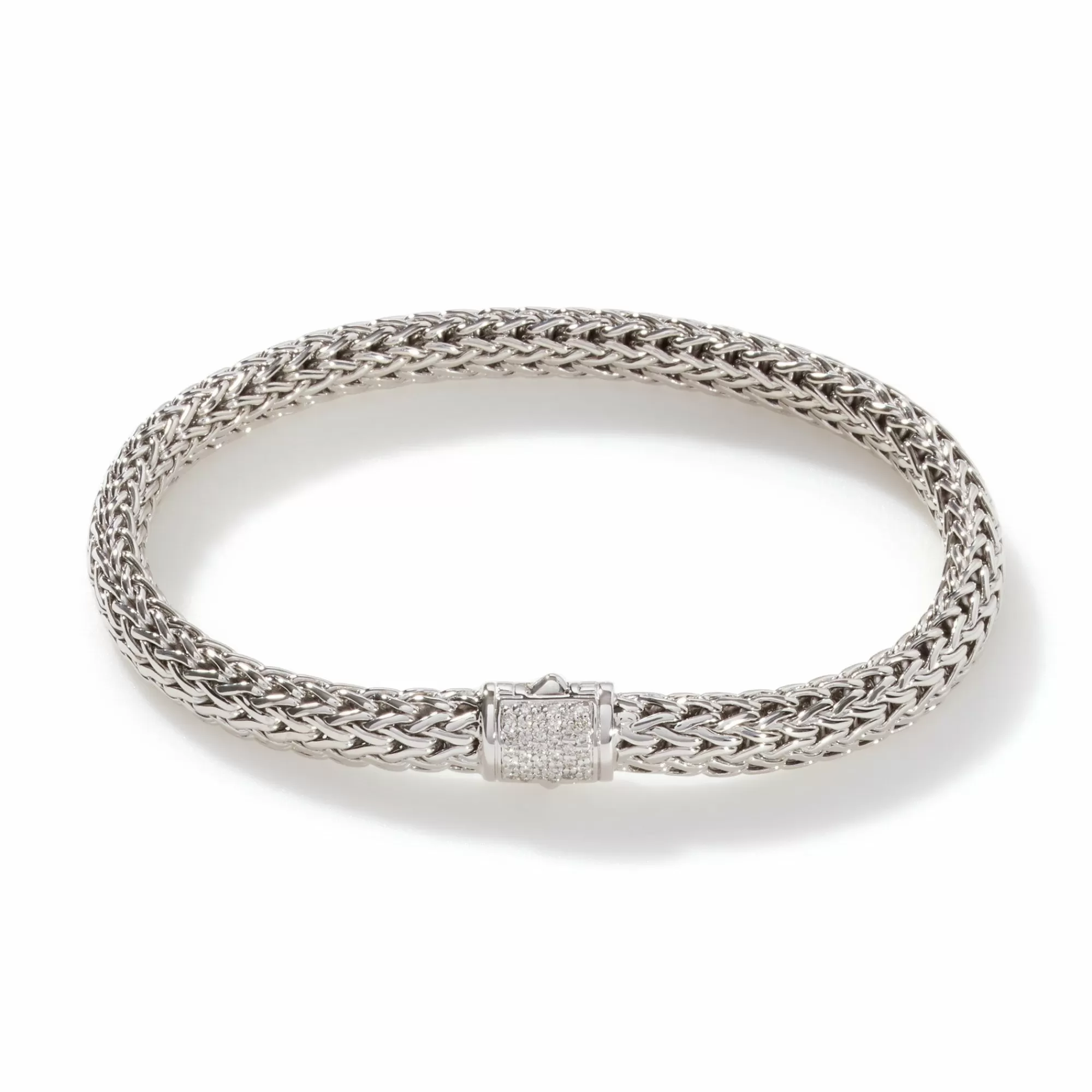 Chains^John Hardy Icon Bracelet, Silver, Diamonds, 6.5Mm