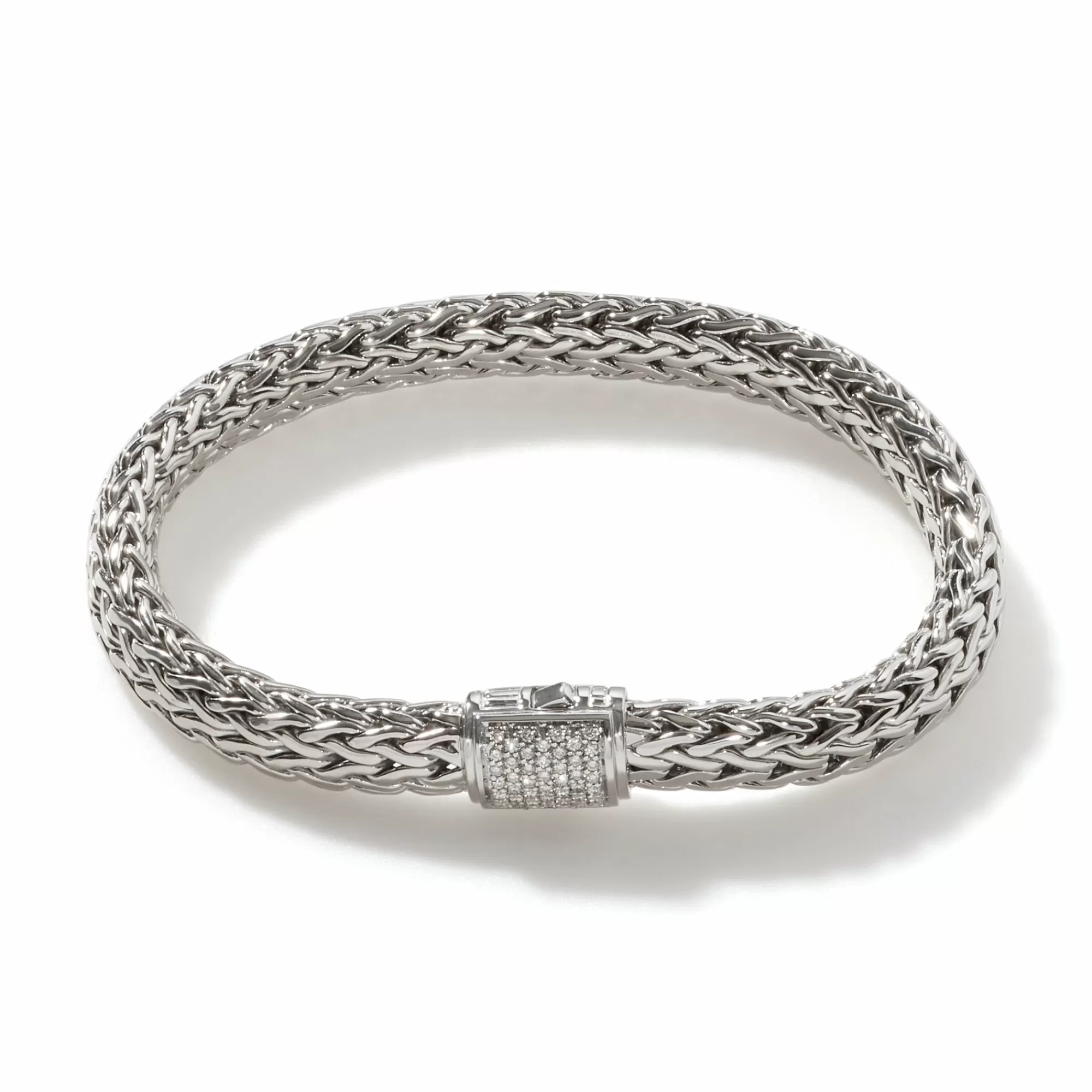 Chains^John Hardy Icon Bracelet, Silver, Diamonds, 7.5Mm