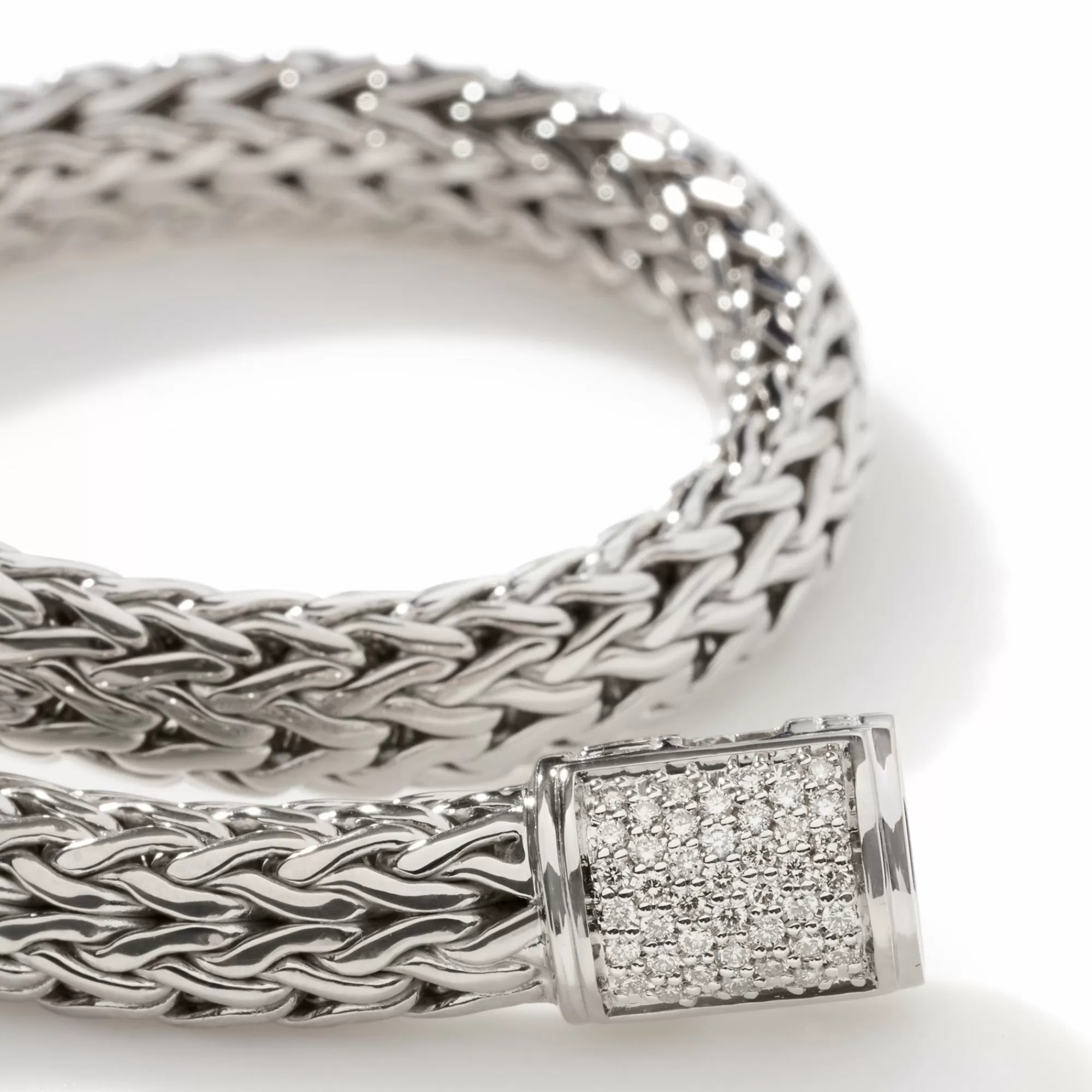 Chains^John Hardy Icon Bracelet, Silver, Diamonds, 7.5Mm