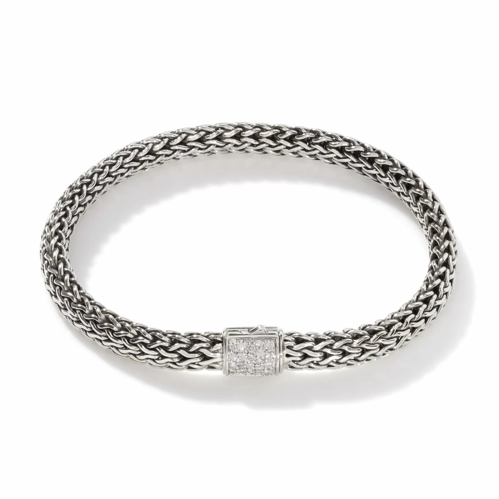 Chains^John Hardy Icon Bracelet, Sterling Silver, Pave, 6.5Mm