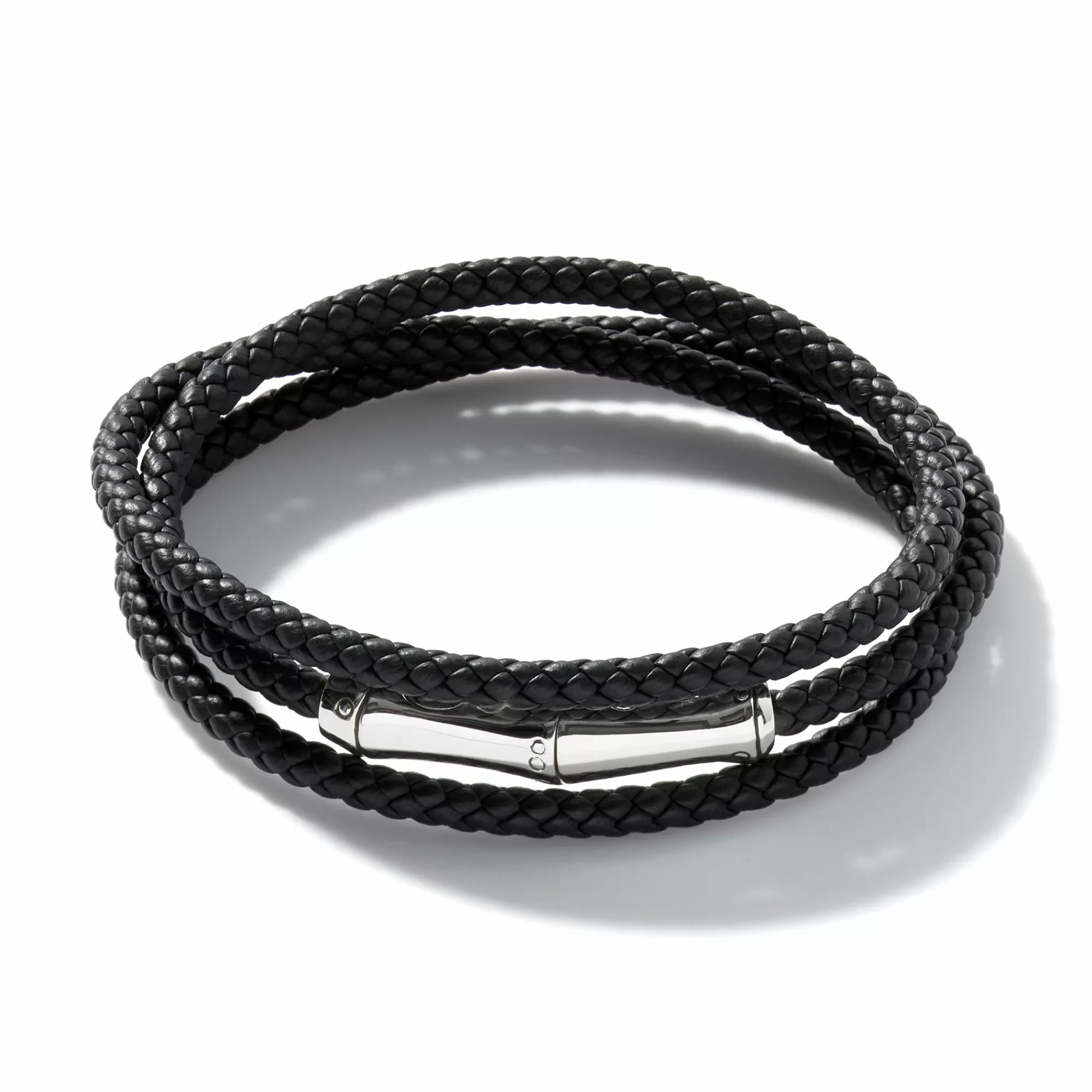 Leather, Cord & Rubber^John Hardy Leather Bamboo Triple Wrap, Sterling Silver