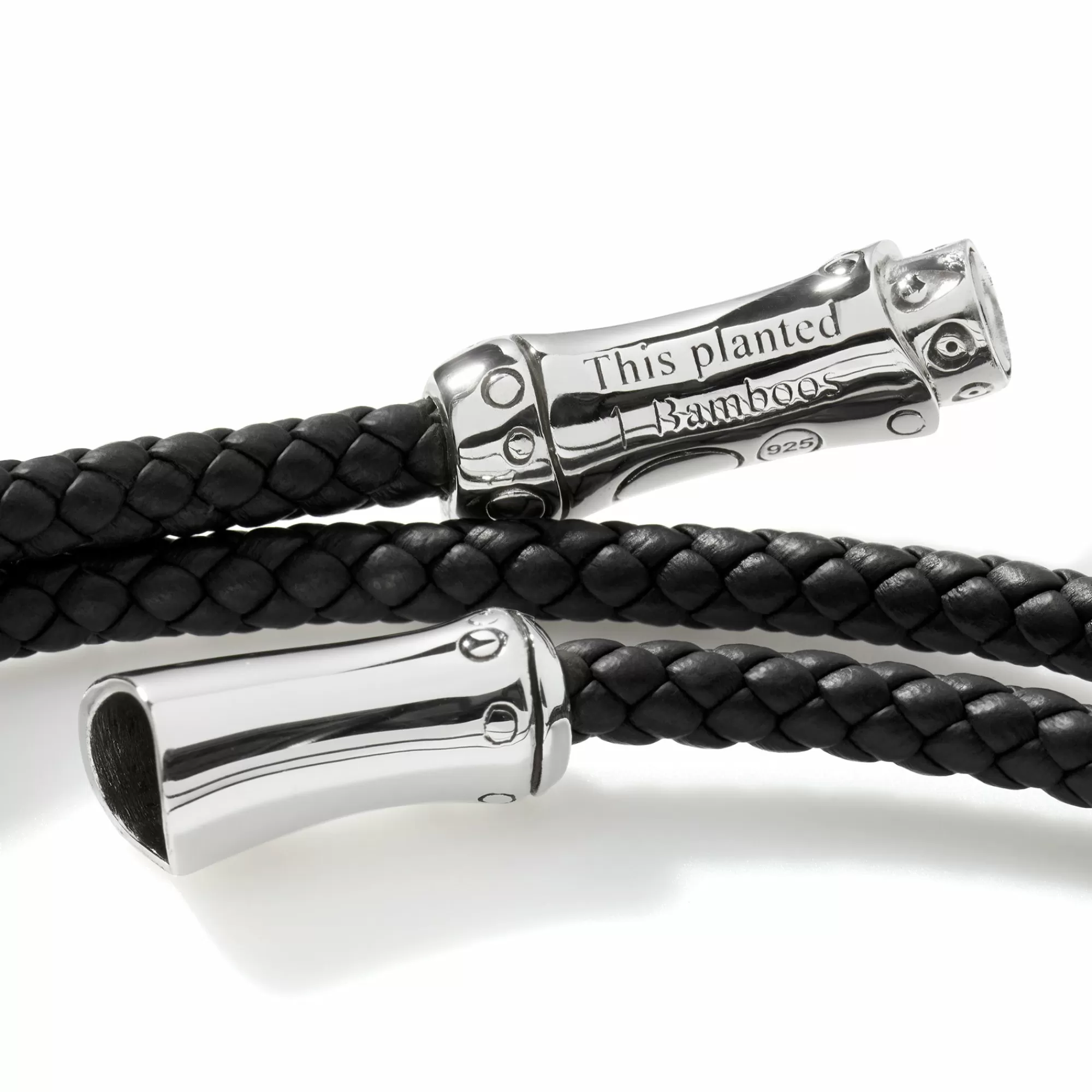 Leather, Cord & Rubber^John Hardy Leather Bamboo Triple Wrap, Sterling Silver