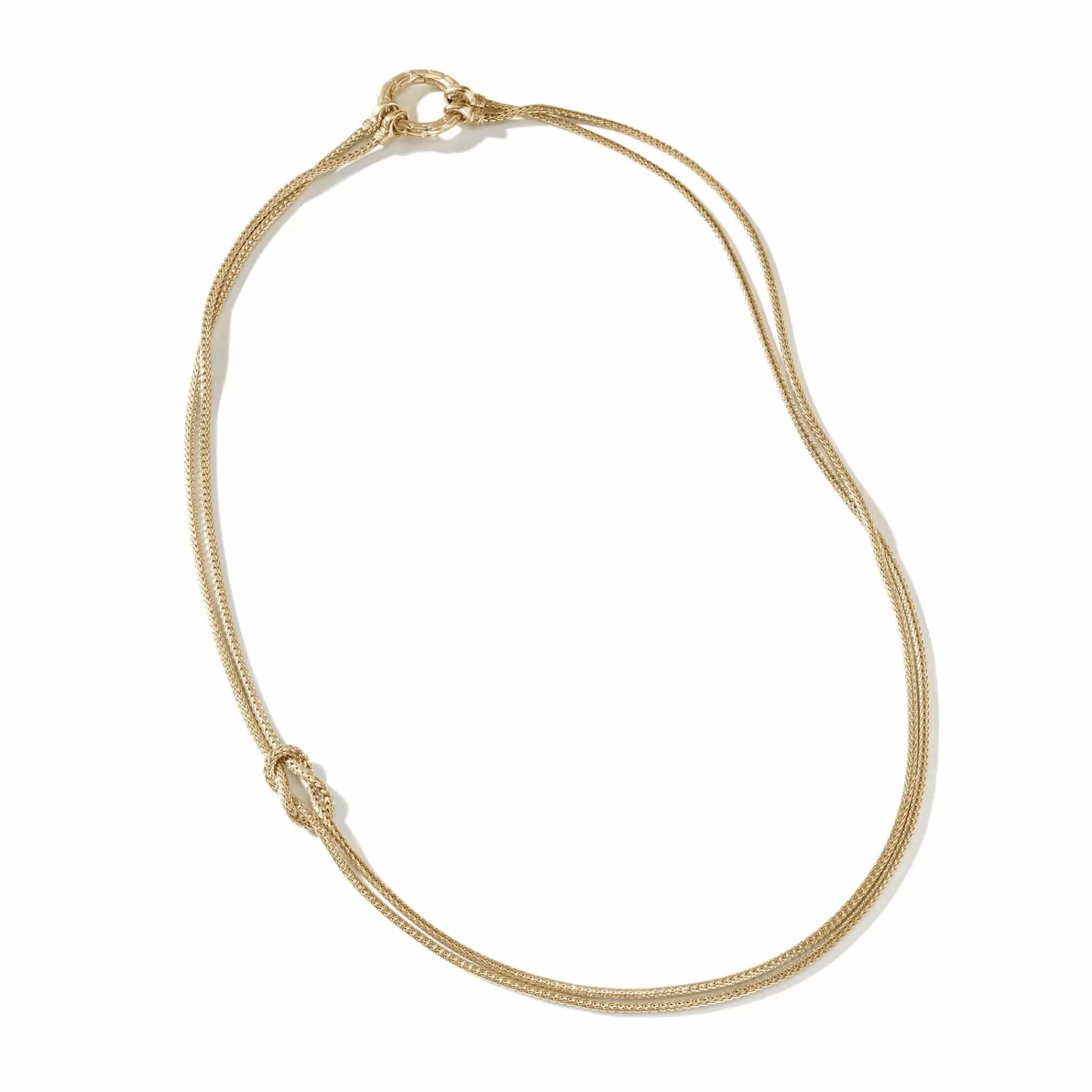 Layering^John Hardy Love Knot Convertable Necklace, Gold, 1.8Mm