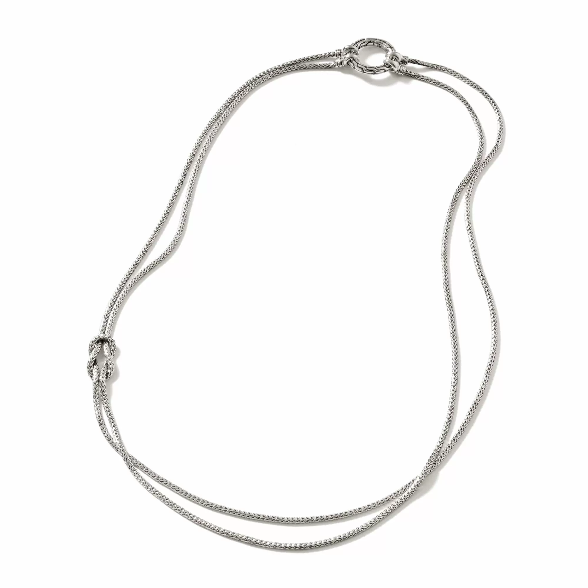 Layering^John Hardy Love Knot Convertable Necklace, Silver, 1.8Mm