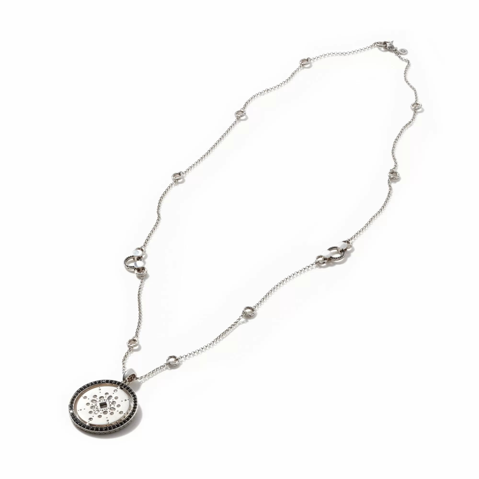 Pendants^John Hardy Moon Door Necklace, Dark Silver, Diamonds