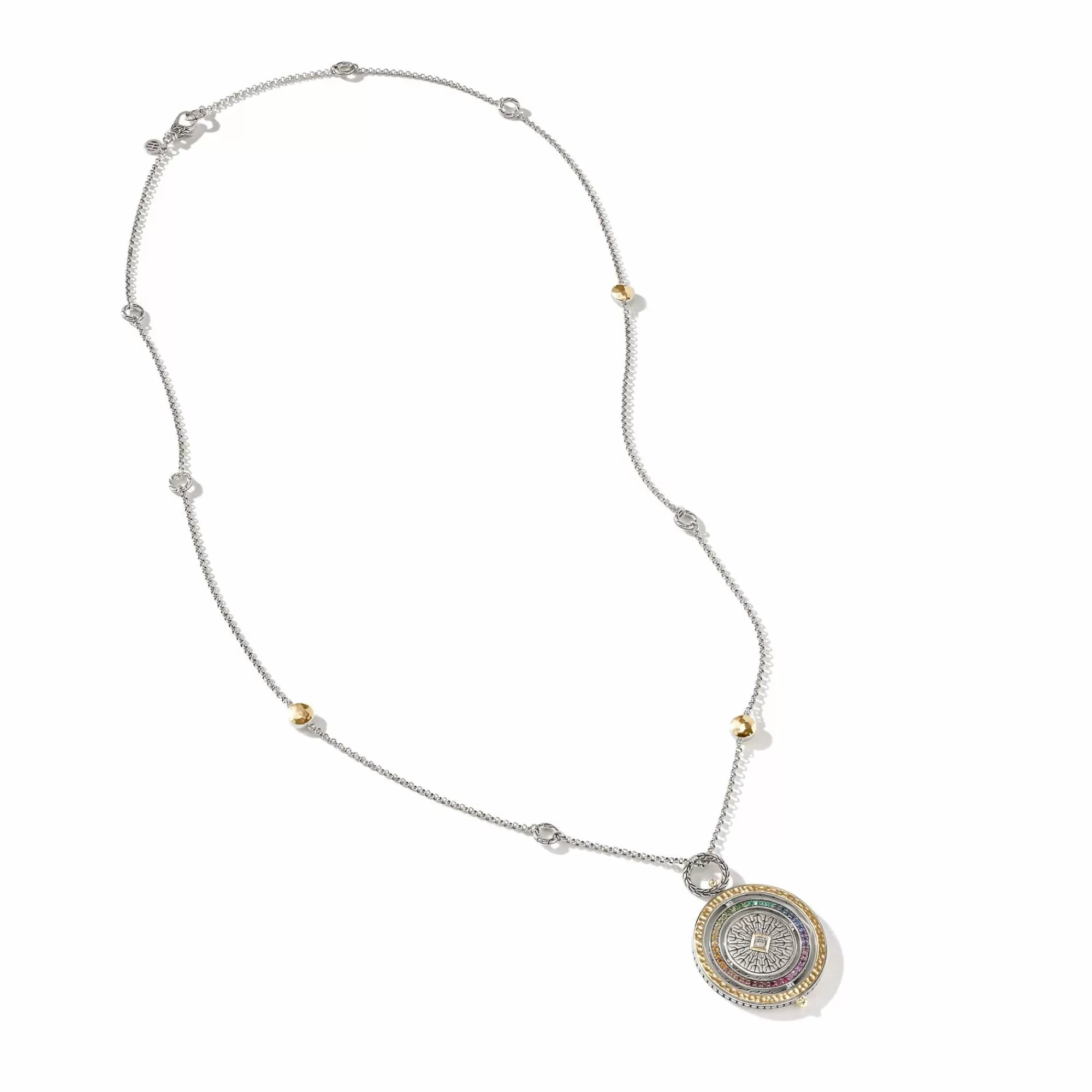 Pendants^John Hardy Moon Door Necklace, Gold, Silver, Pave