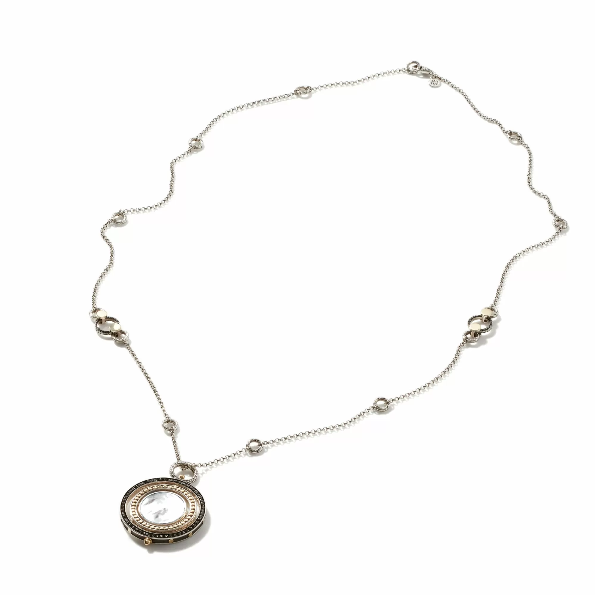 Pendants^John Hardy Moon Door Necklace, Silver, Gold, Pave, Pearl