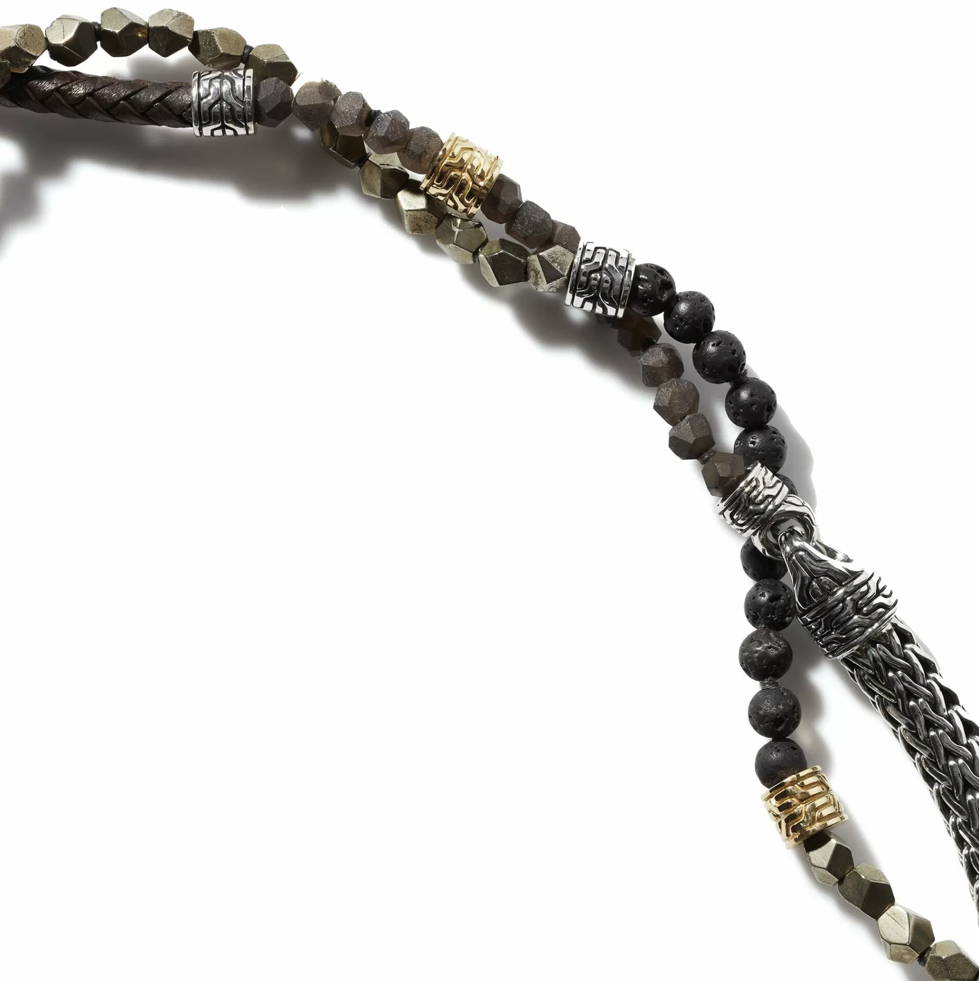 Beads^John Hardy Multi Wrap, Gold, Silver, Gemstone, Leather