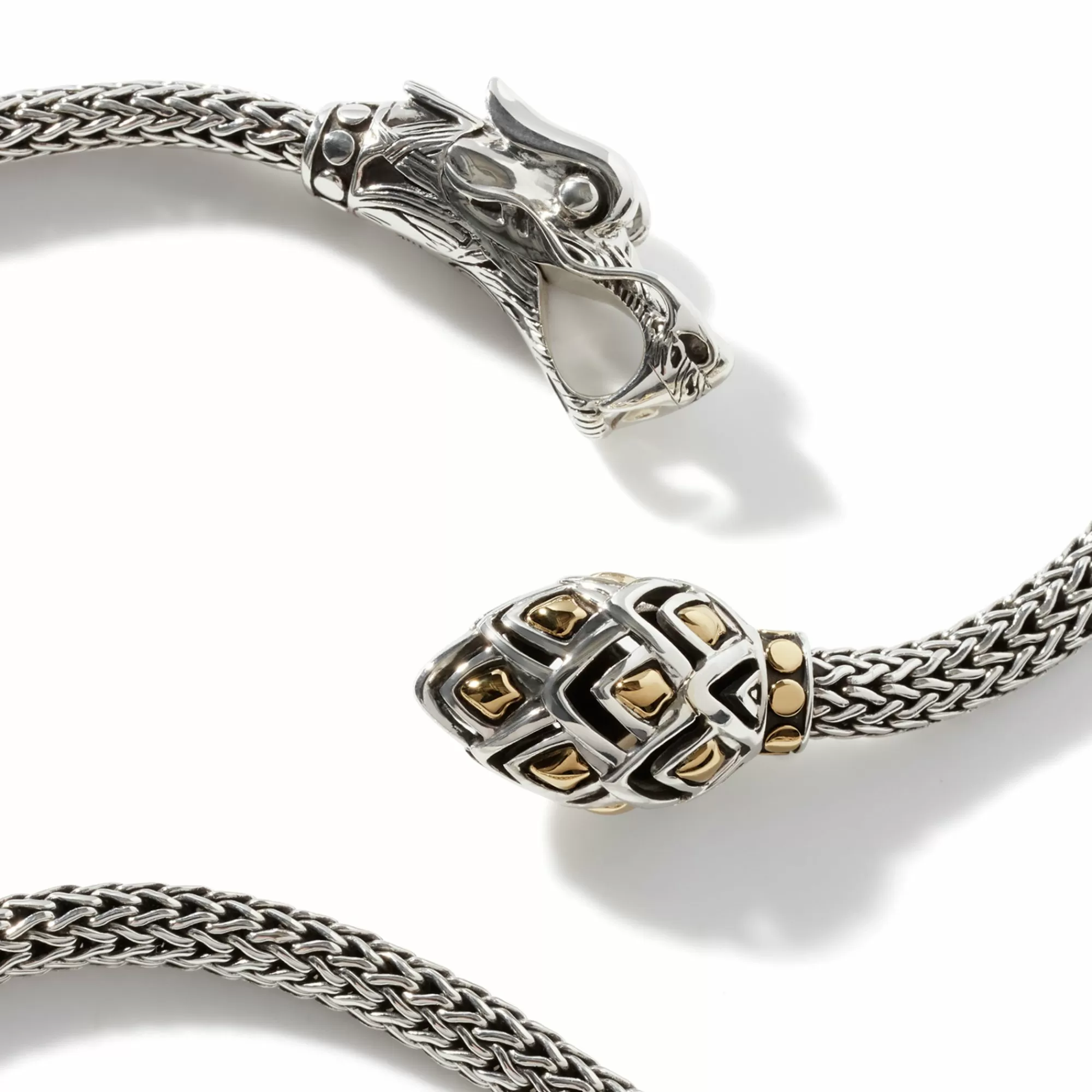 Statement^John Hardy Naga Lariat, Sterling Silver, Gold, 5Mm