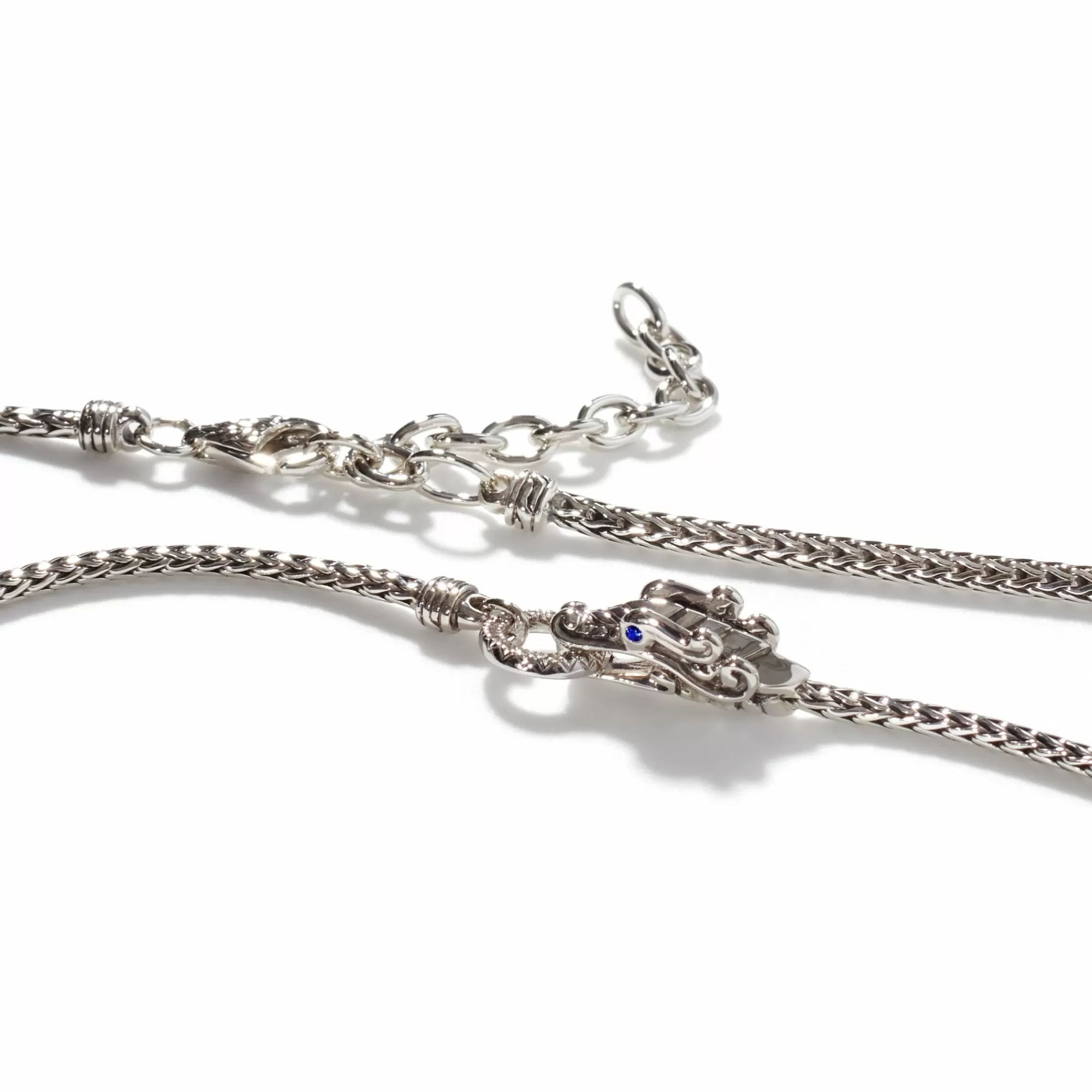 Layering^John Hardy Naga Necklace, Silver, Diamonds, 2.5Mm