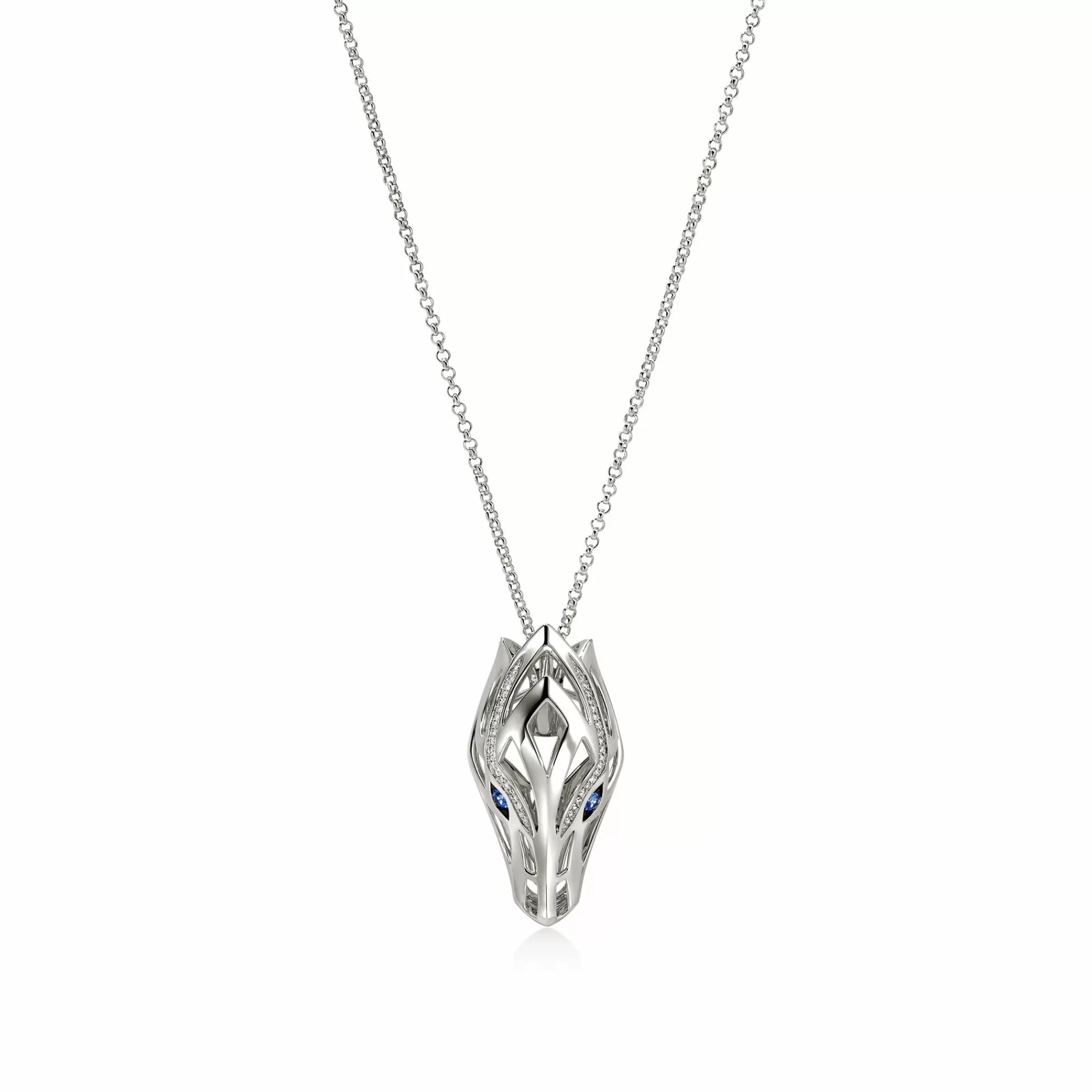 Tags & Pendants^John Hardy Naga Pendant Necklace, Silver, Diamonds