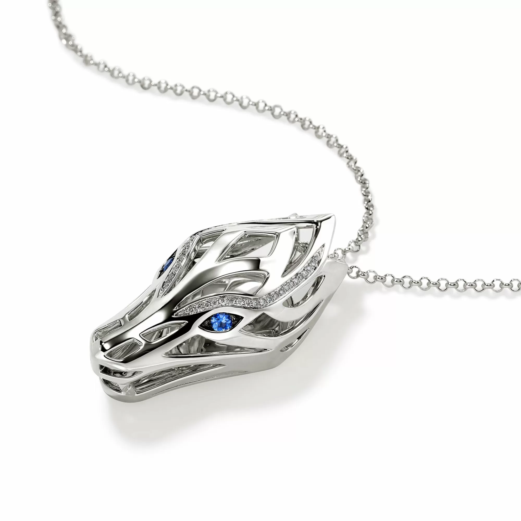 Tags & Pendants^John Hardy Naga Pendant Necklace, Silver, Diamonds