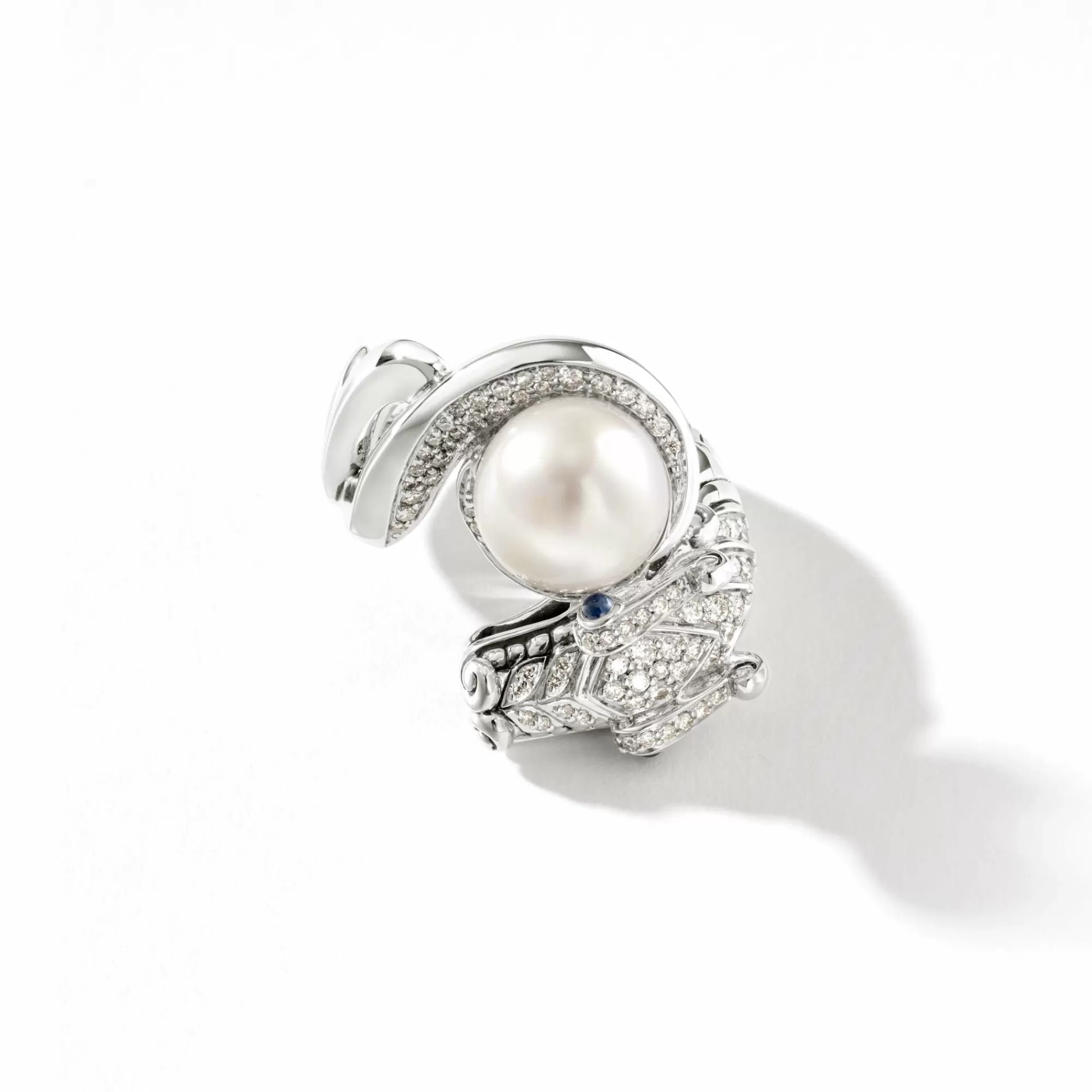 Statement^John Hardy Naga Ring, Sterling Silver, Diamonds, Pearl