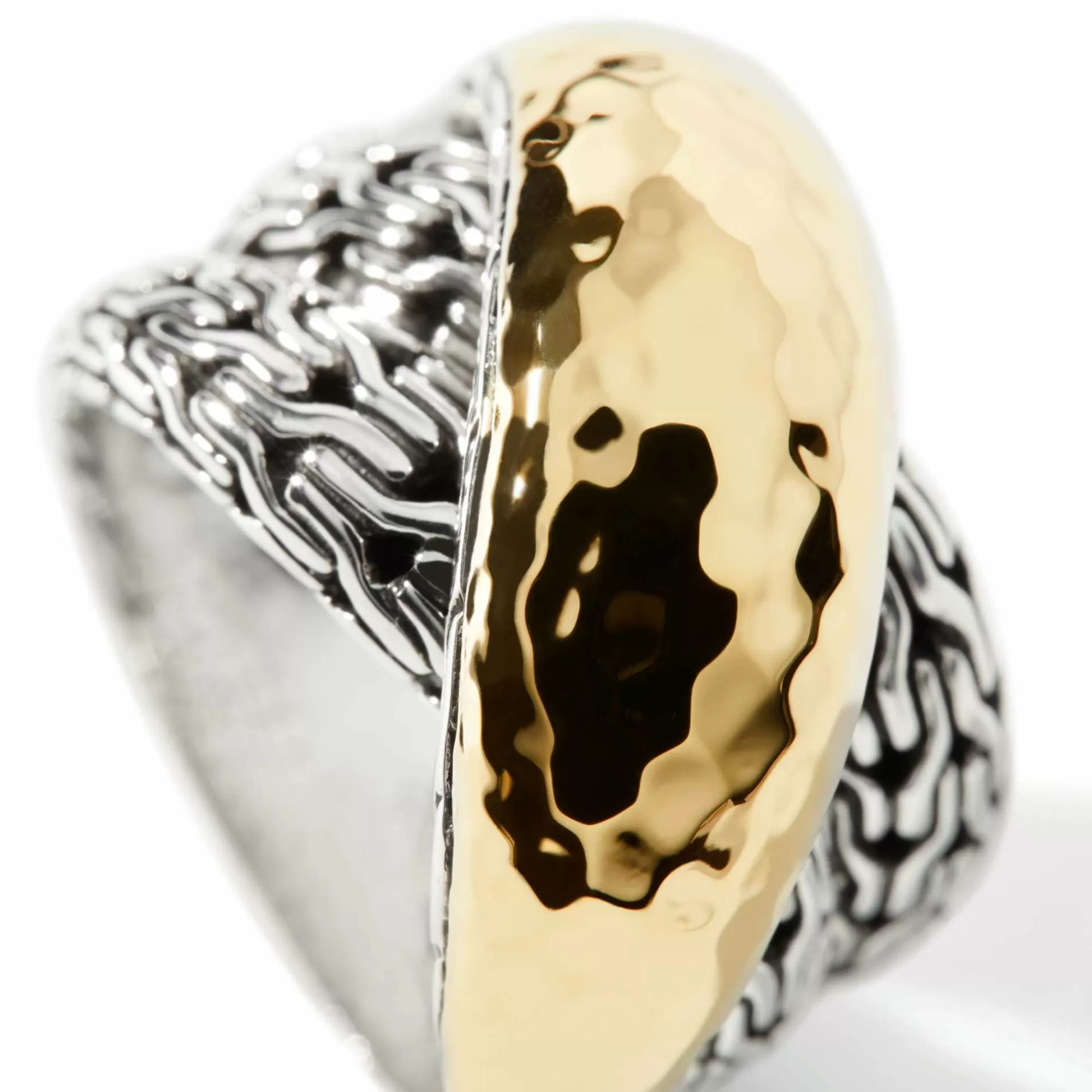 Statement^John Hardy Palu Crossover Ring, Gold, Sterling Silver