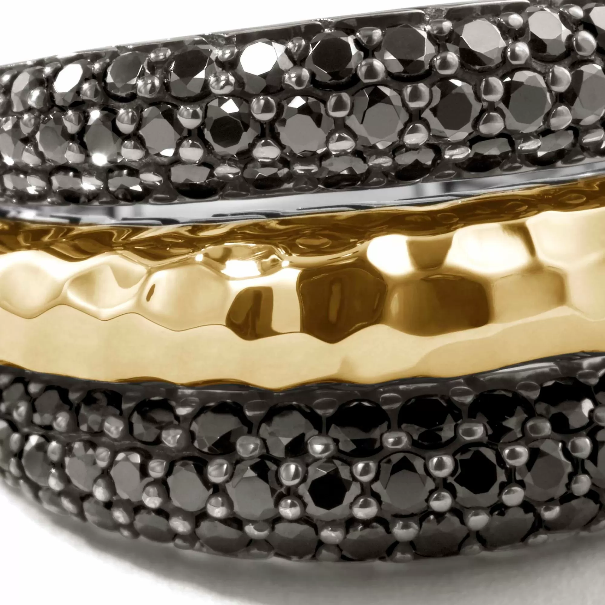 Bands^John Hardy Palu Dome Ring, Silver, Gold, Pave