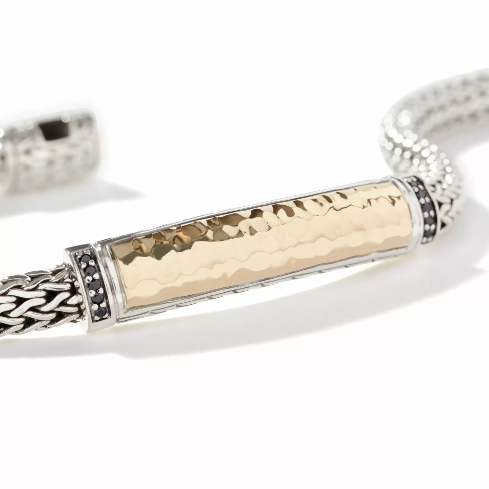 Chains^John Hardy Palu Id Bracelet, Silver, Gold, Pave, 5Mm