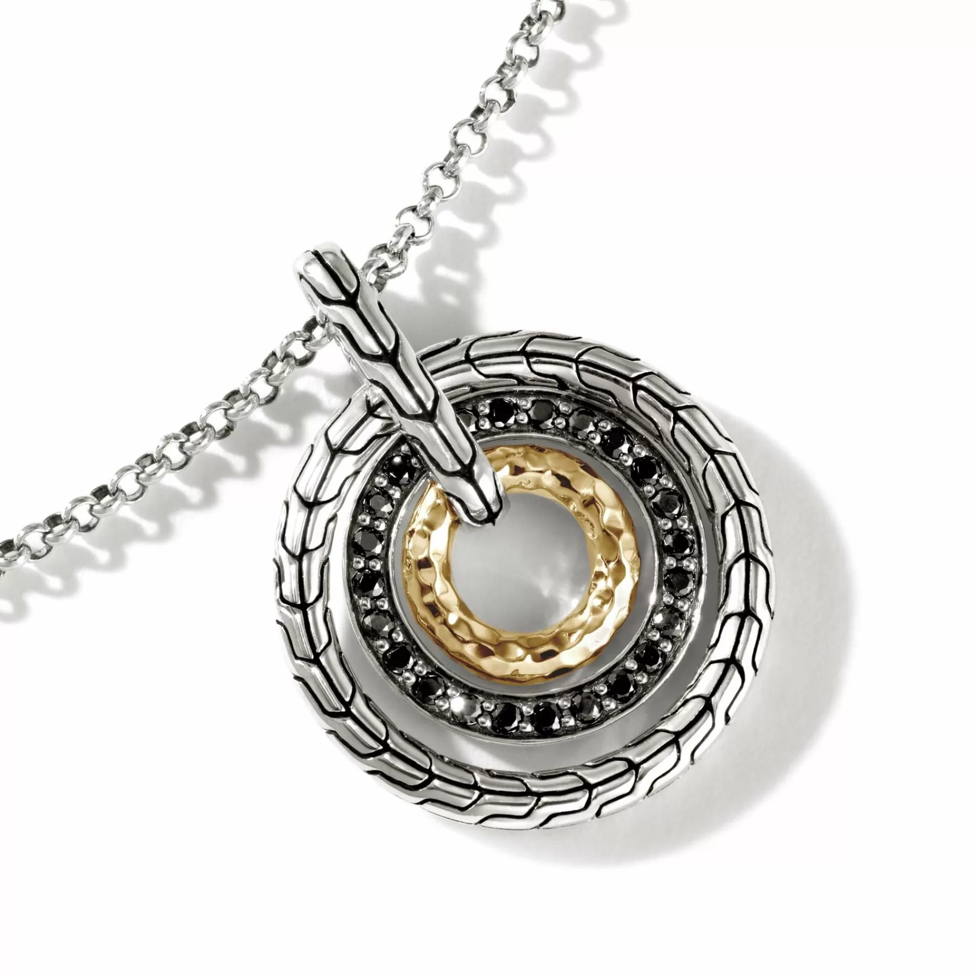 Pendants^John Hardy Palu Pendant Necklace, Silver, Gold, Pave