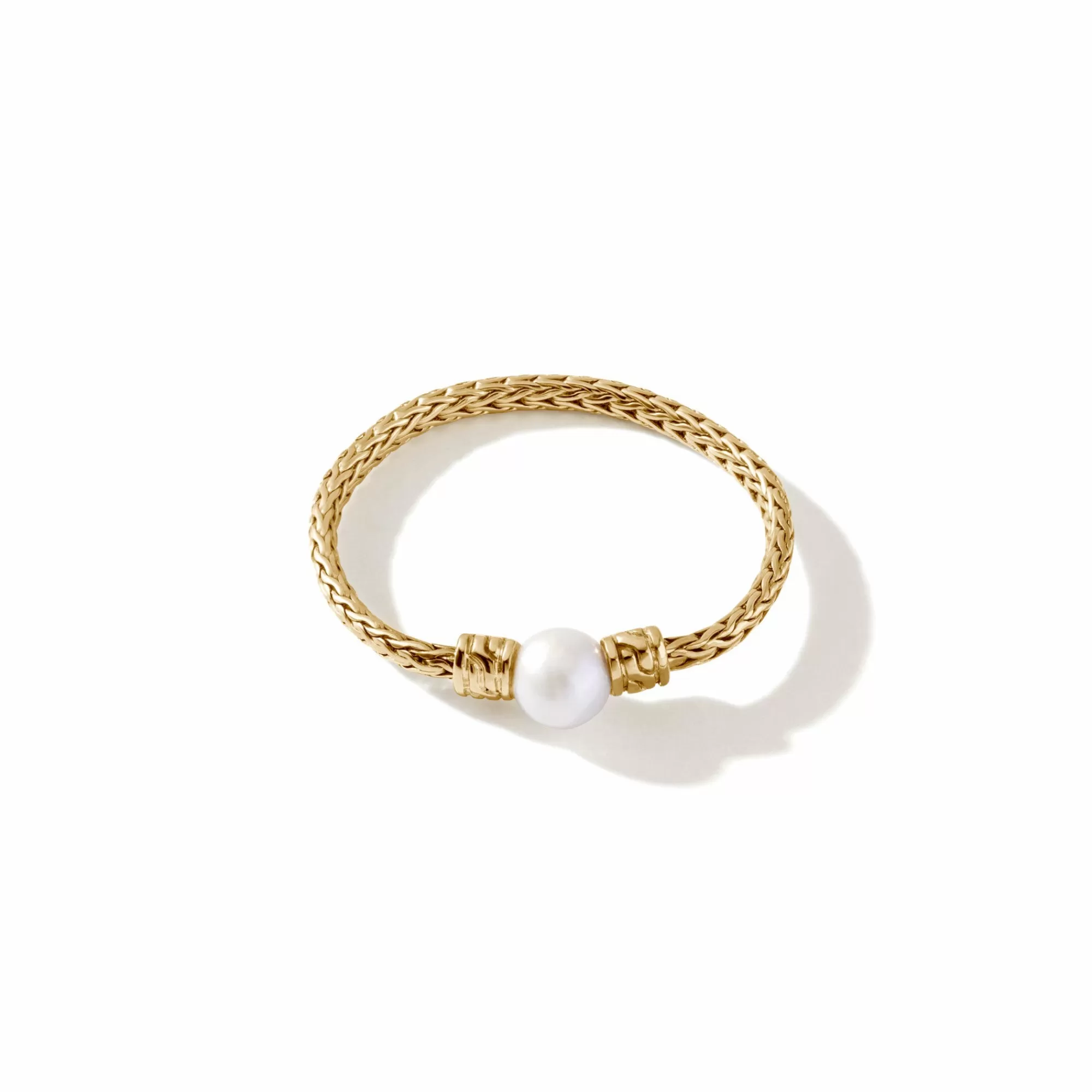 Soft^John Hardy Pearl Chain Band Ring, Gold