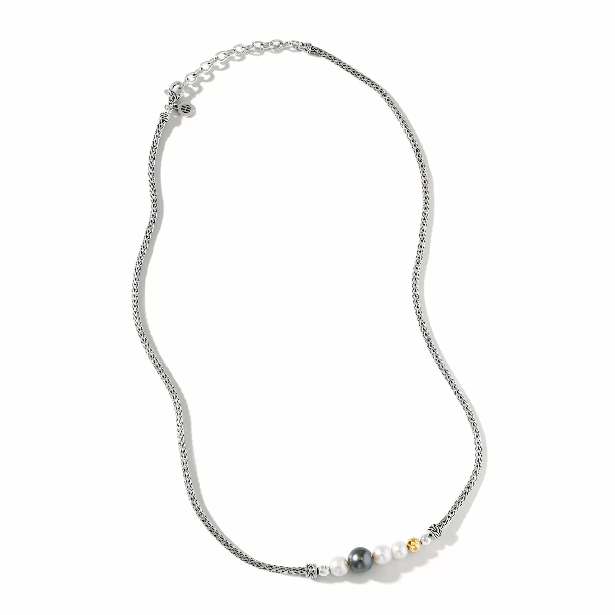 Layering^John Hardy Pearl Chain Necklace, Sterling Silver, Gold