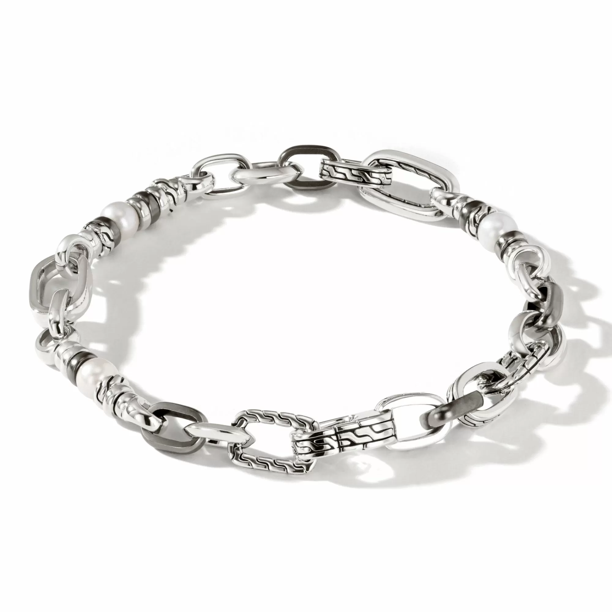 Chains^John Hardy Pearl Link Bracelet, Silver, Dark Silver