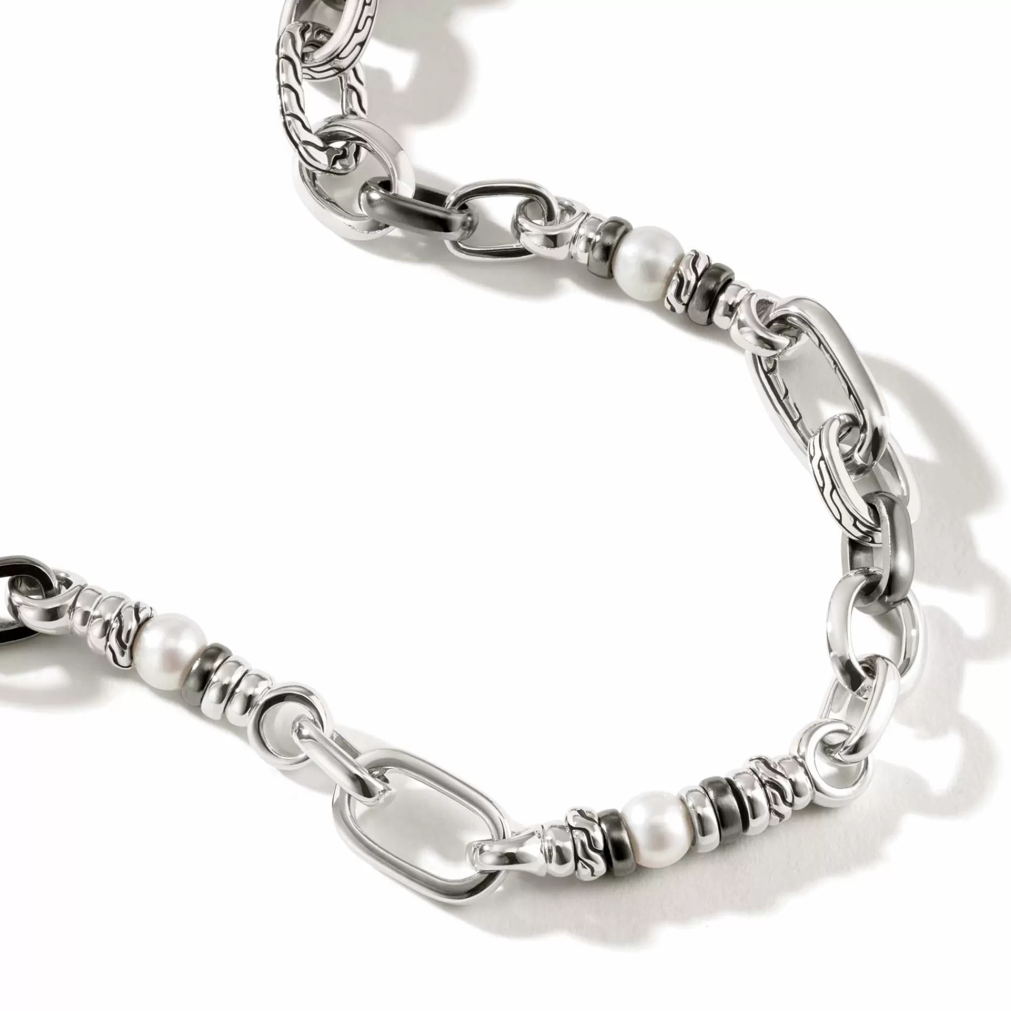 Chains^John Hardy Pearl Link Bracelet, Silver, Dark Silver