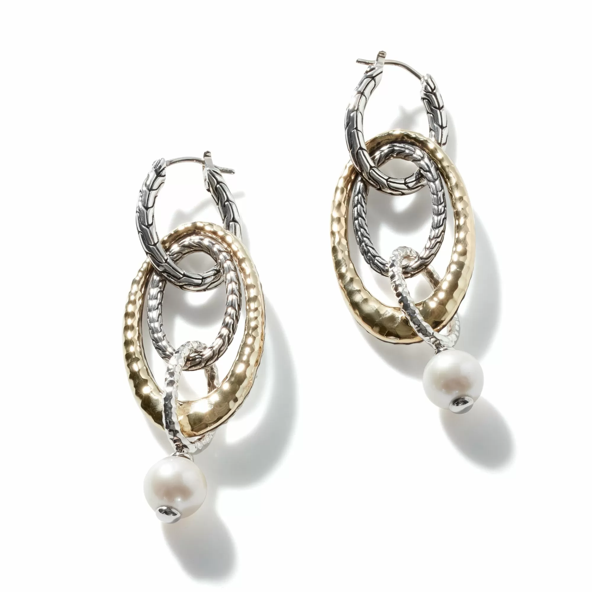 Statement^John Hardy Pearl Palu Drop Link Earring, Silver, Gold