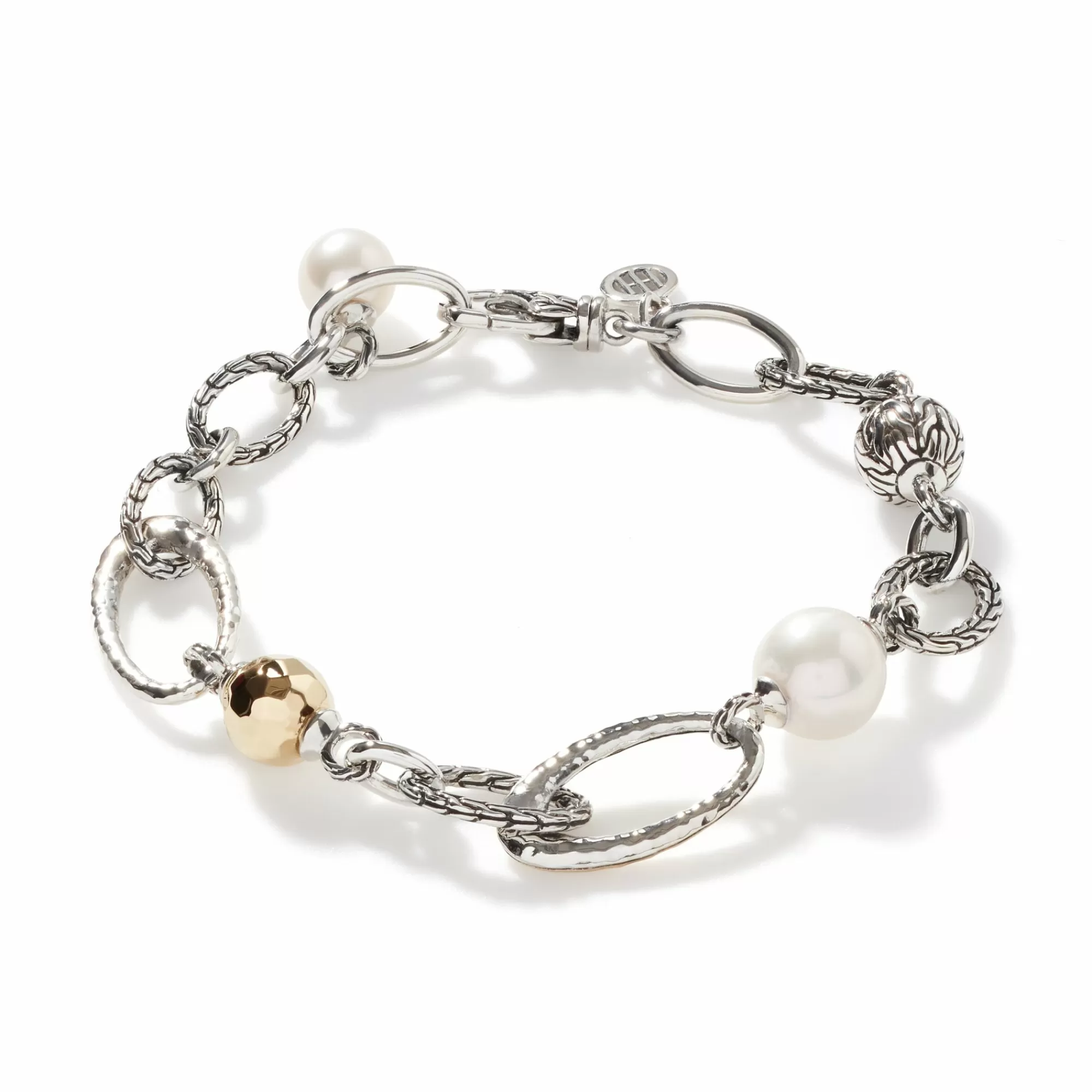 Chains^John Hardy Pearl Palu Link Bracelet, Silver, Gold