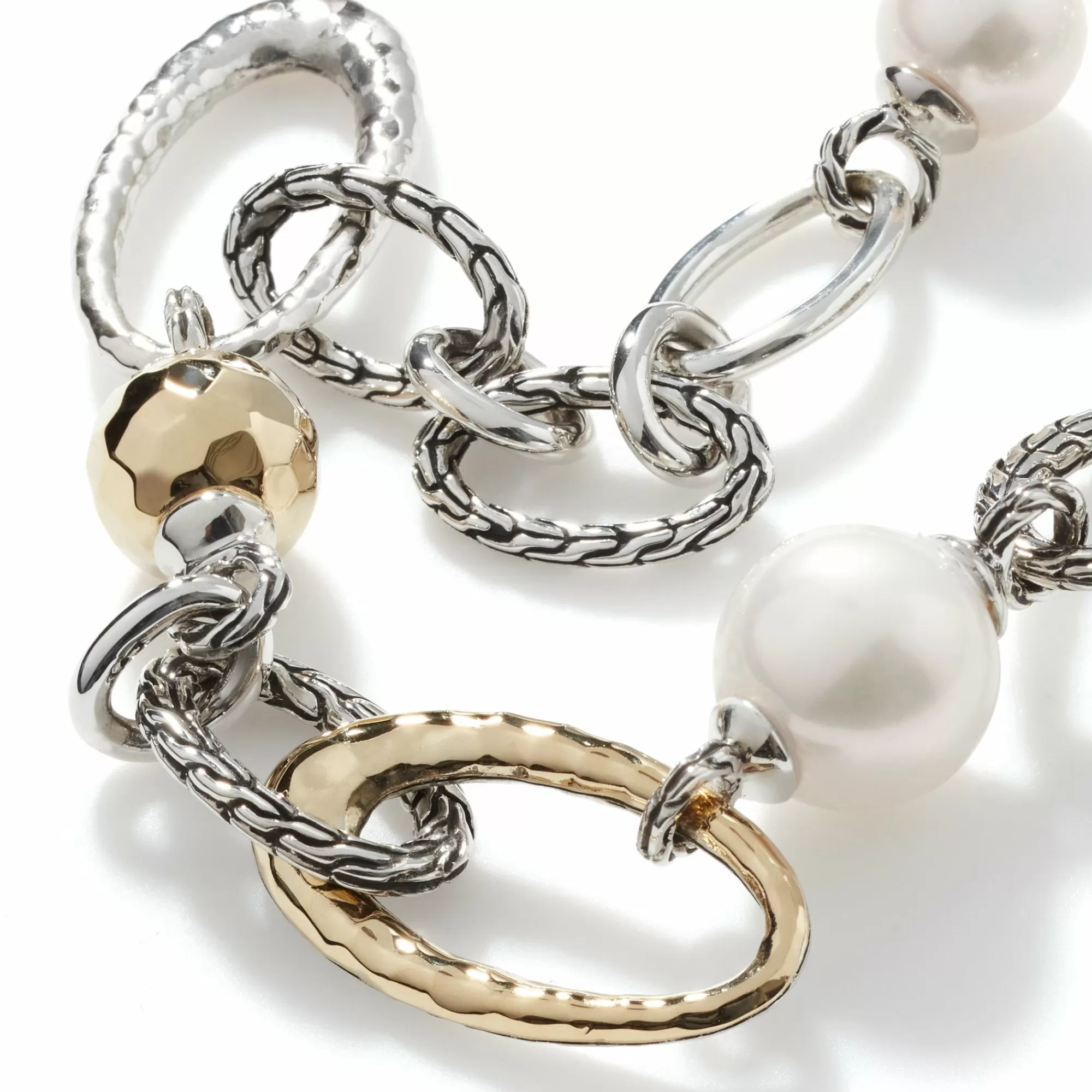 Chains^John Hardy Pearl Palu Link Bracelet, Silver, Gold