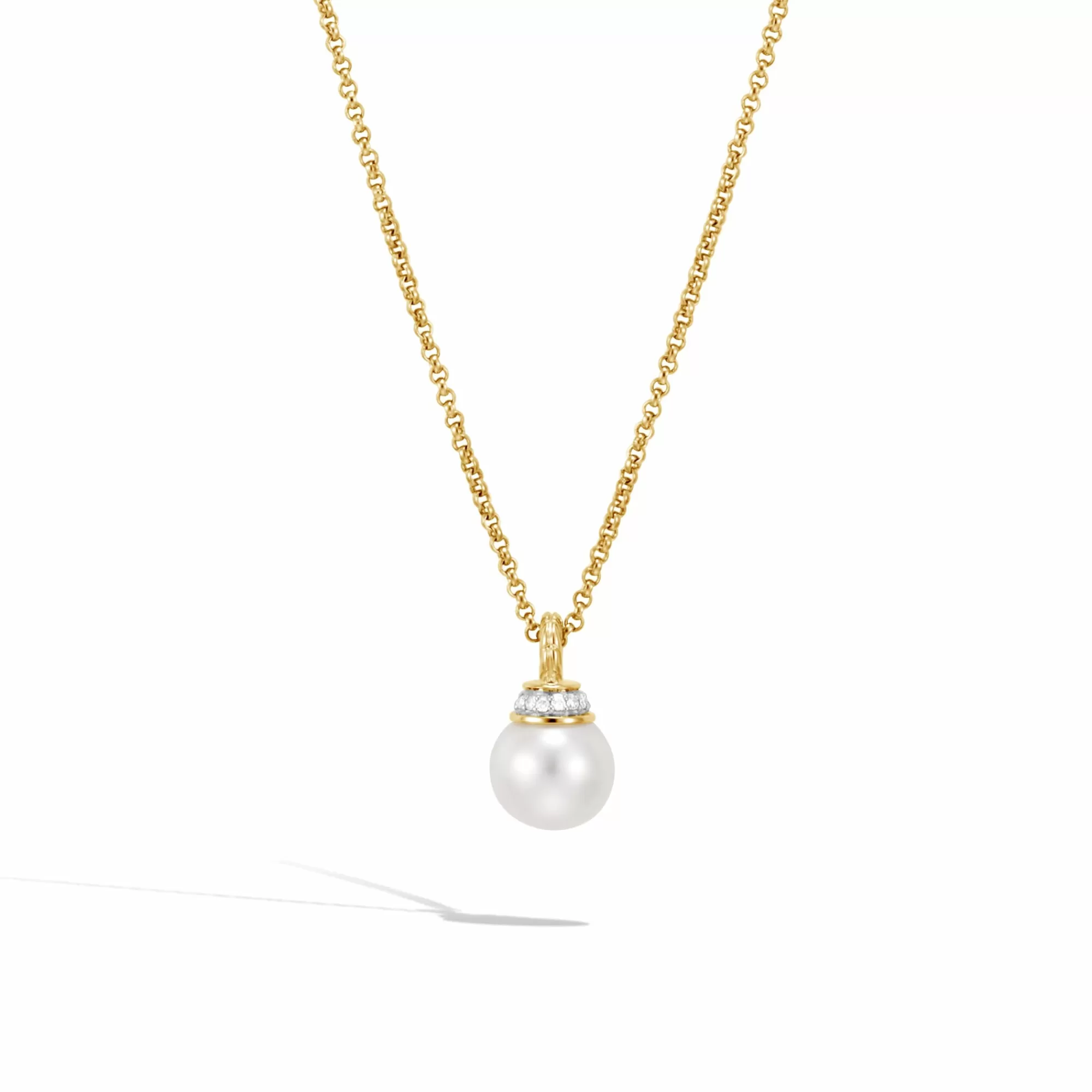 Pendants^John Hardy Pearl Pendant Necklace, Gold, Diamonds