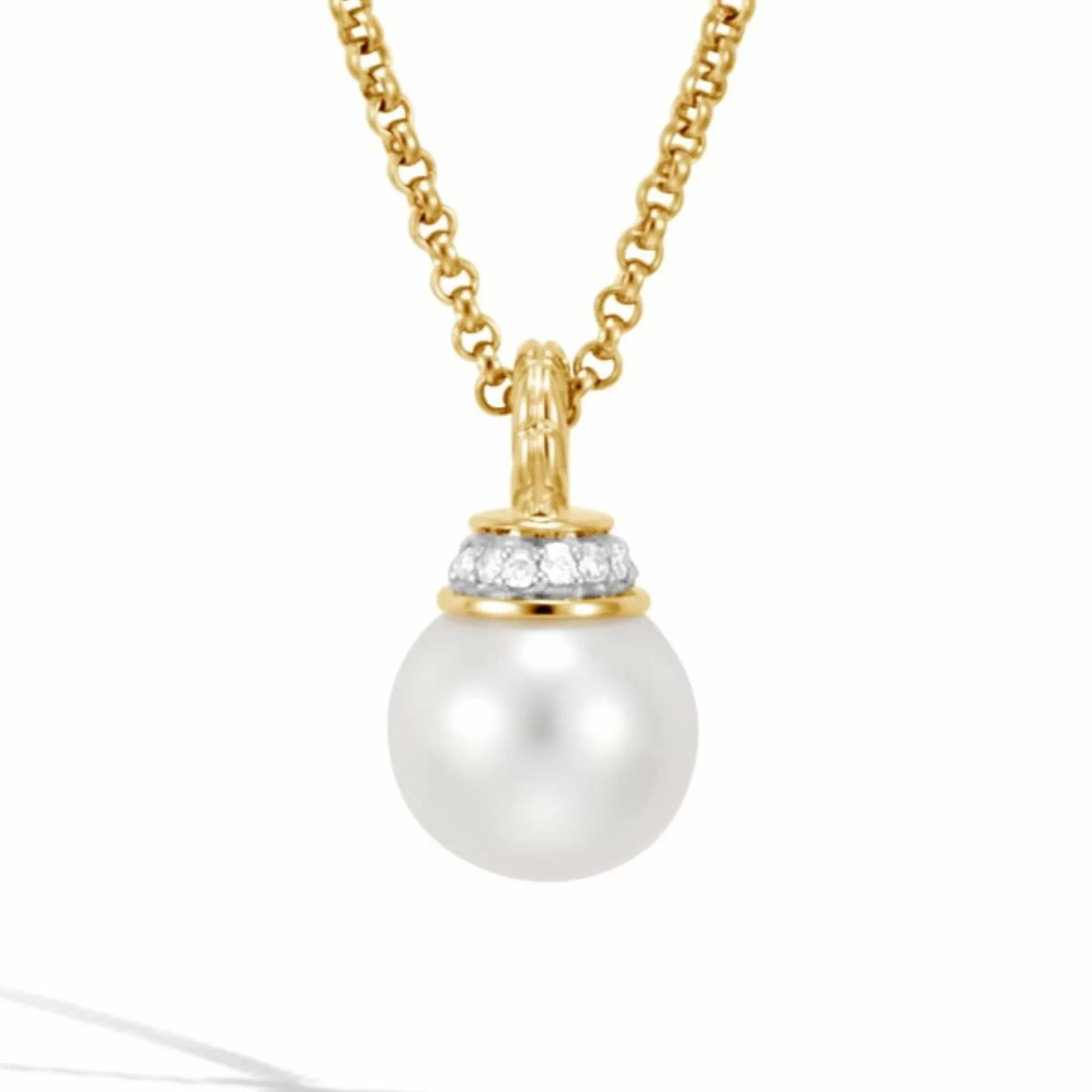 Pendants^John Hardy Pearl Pendant Necklace, Gold, Diamonds