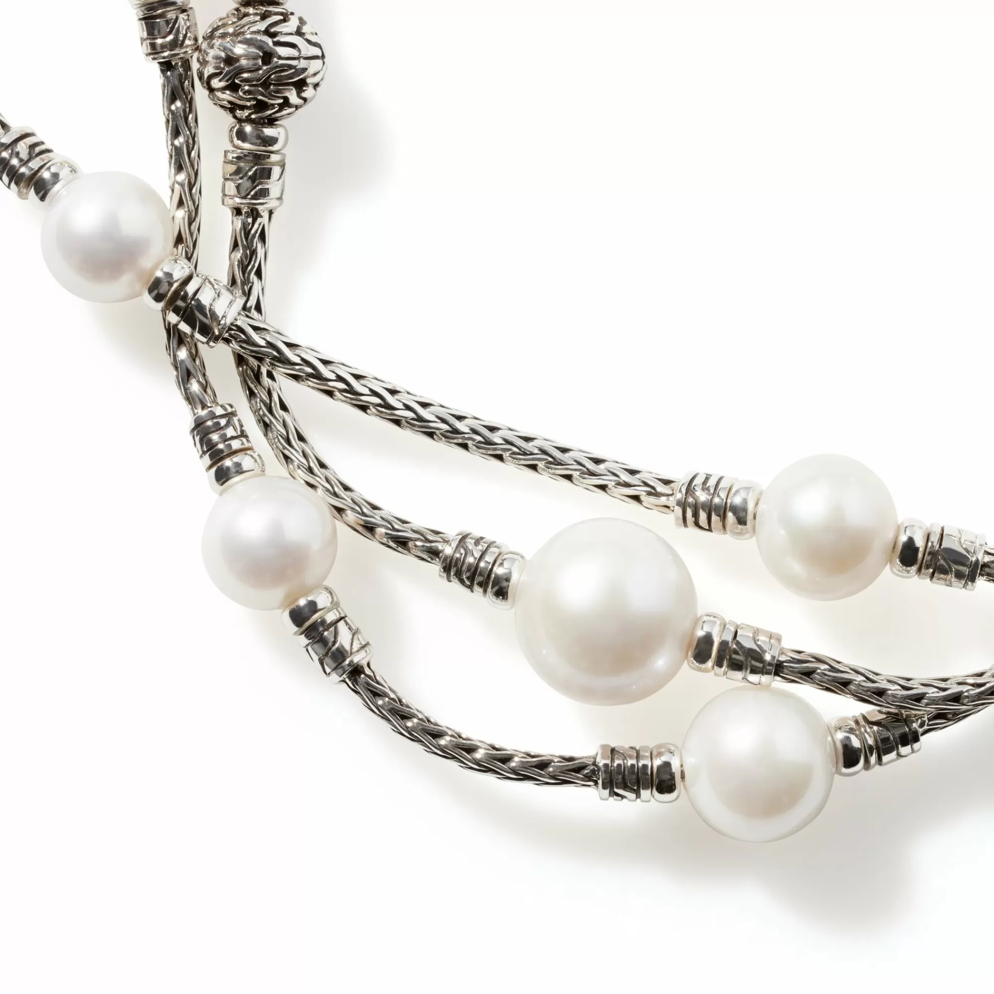 Chains^John Hardy Pearl Triple Row Bracelet, Sterling Silver